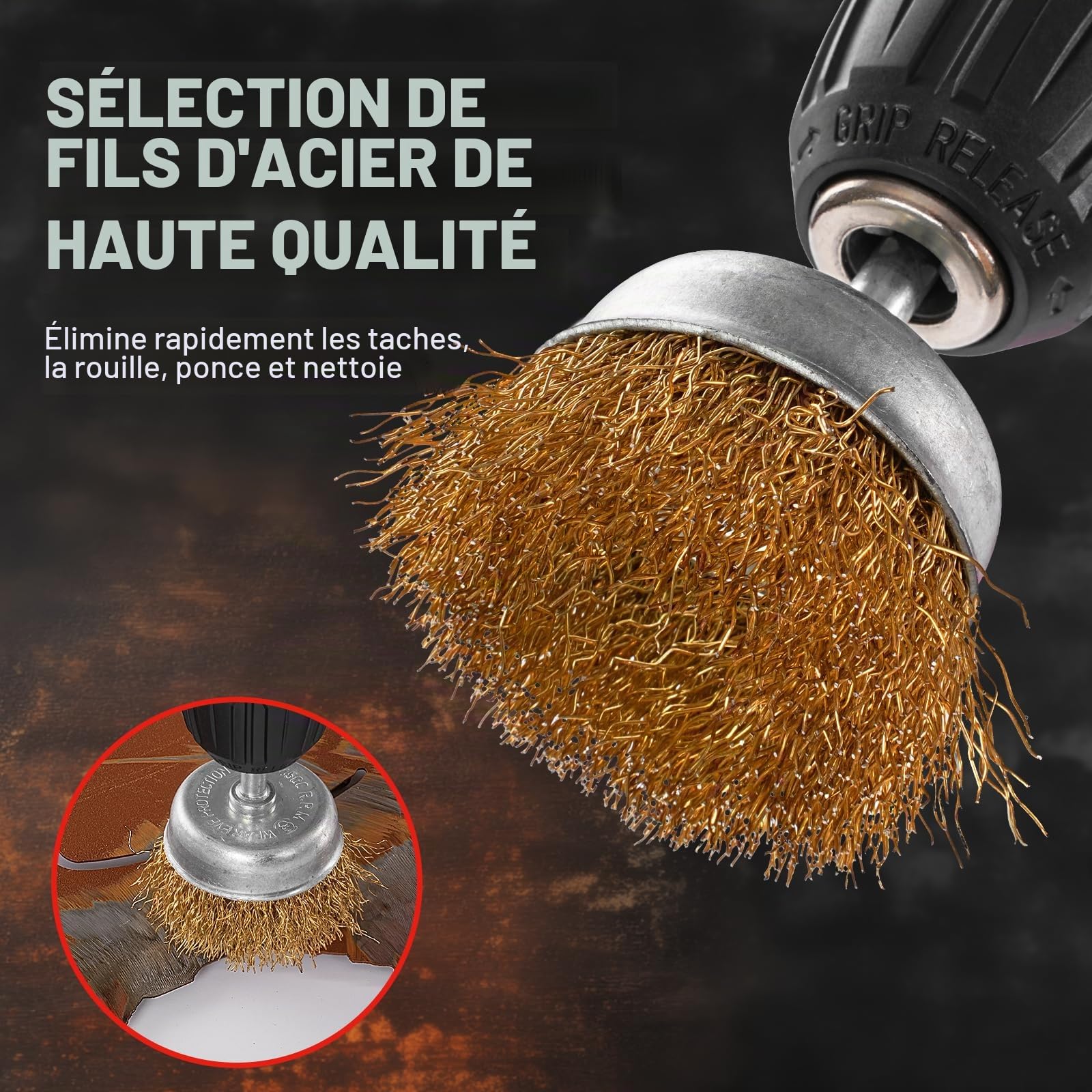 TEENO Perceuse Visseuse Sans Fil 21V avec Brosse antirouille métal,45 Nm Visseuse Devisseuse Sans Fil avec 2 Batteries 2.0Ah,25+1 Réglages de Couple,2 Vitesses,LED,31 Accessoires et Valise.