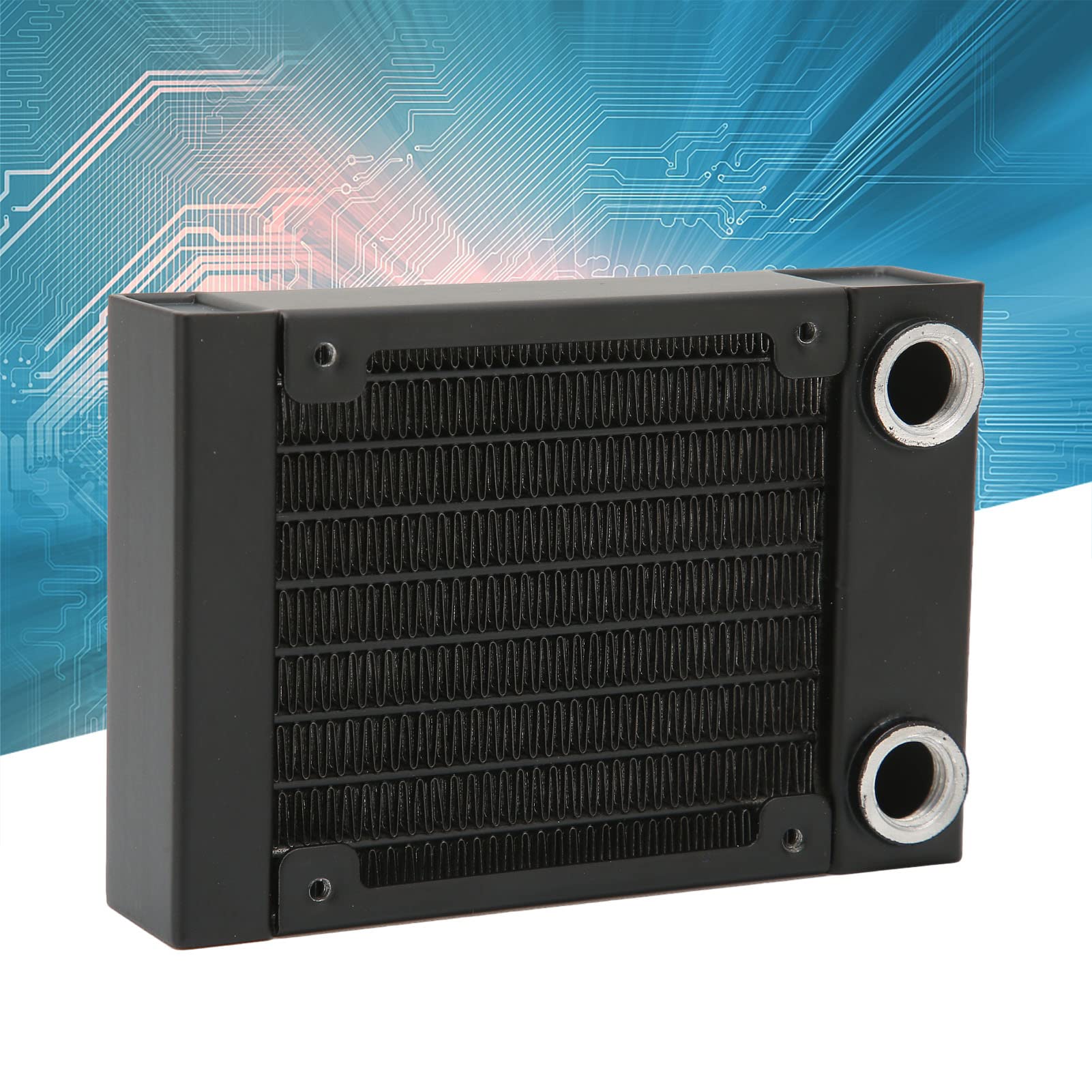 Radiatore Raffreddato Ad Acqua UPC, Tubo a 8 File con Filettatura G1/4 (80 Mm) Radiatore a Tubi di Rame a Doppia Ad Alta Densità, Kit Scambiatore di Calore Liquido di