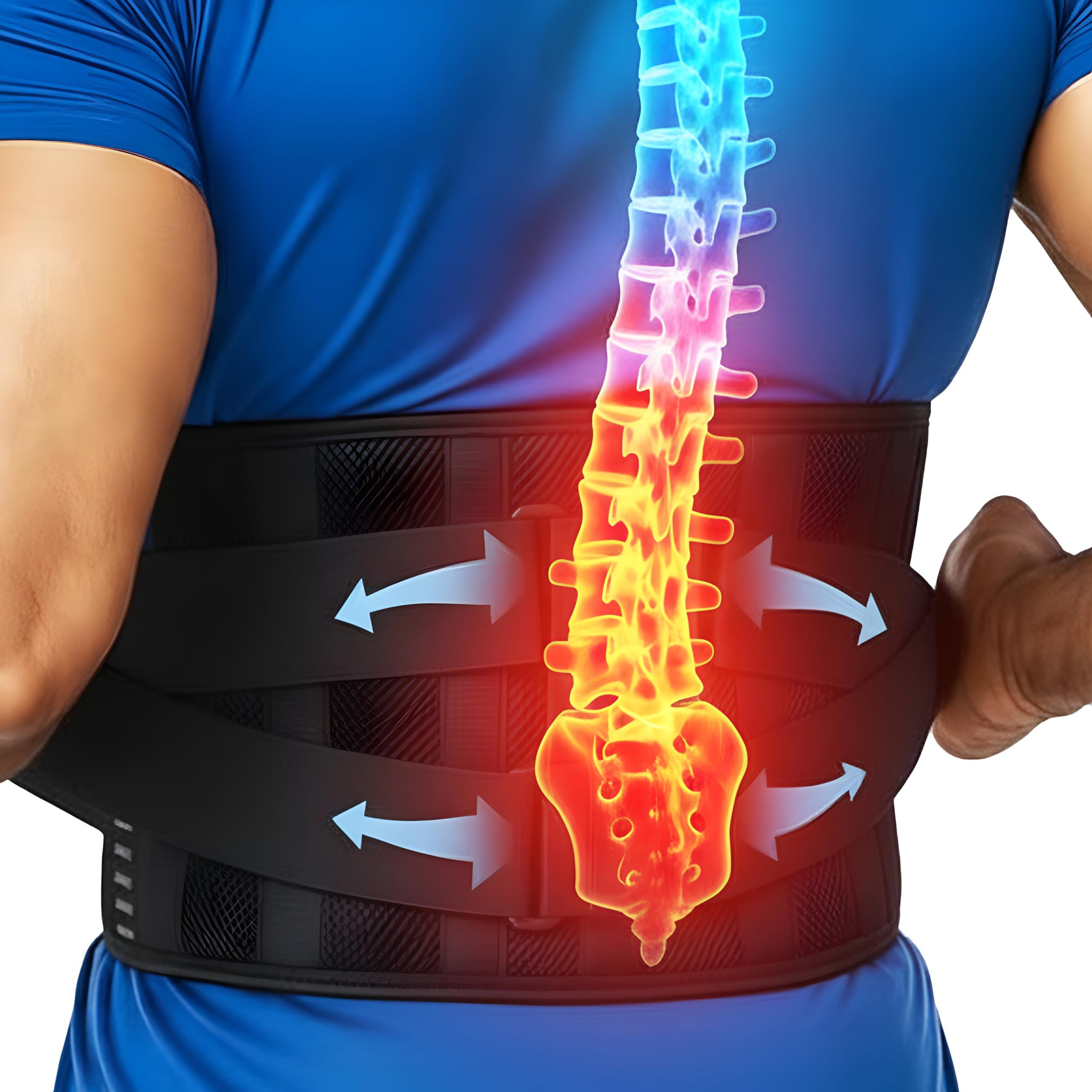 benoo Faja Lumbar – Soporte Ajustable para Dolor de Espalda Baja y Hernia de Disco – Transpirable, Cómodo e Ideal para el Trabajo y Uso Diario (Mediana (89–101 cm))