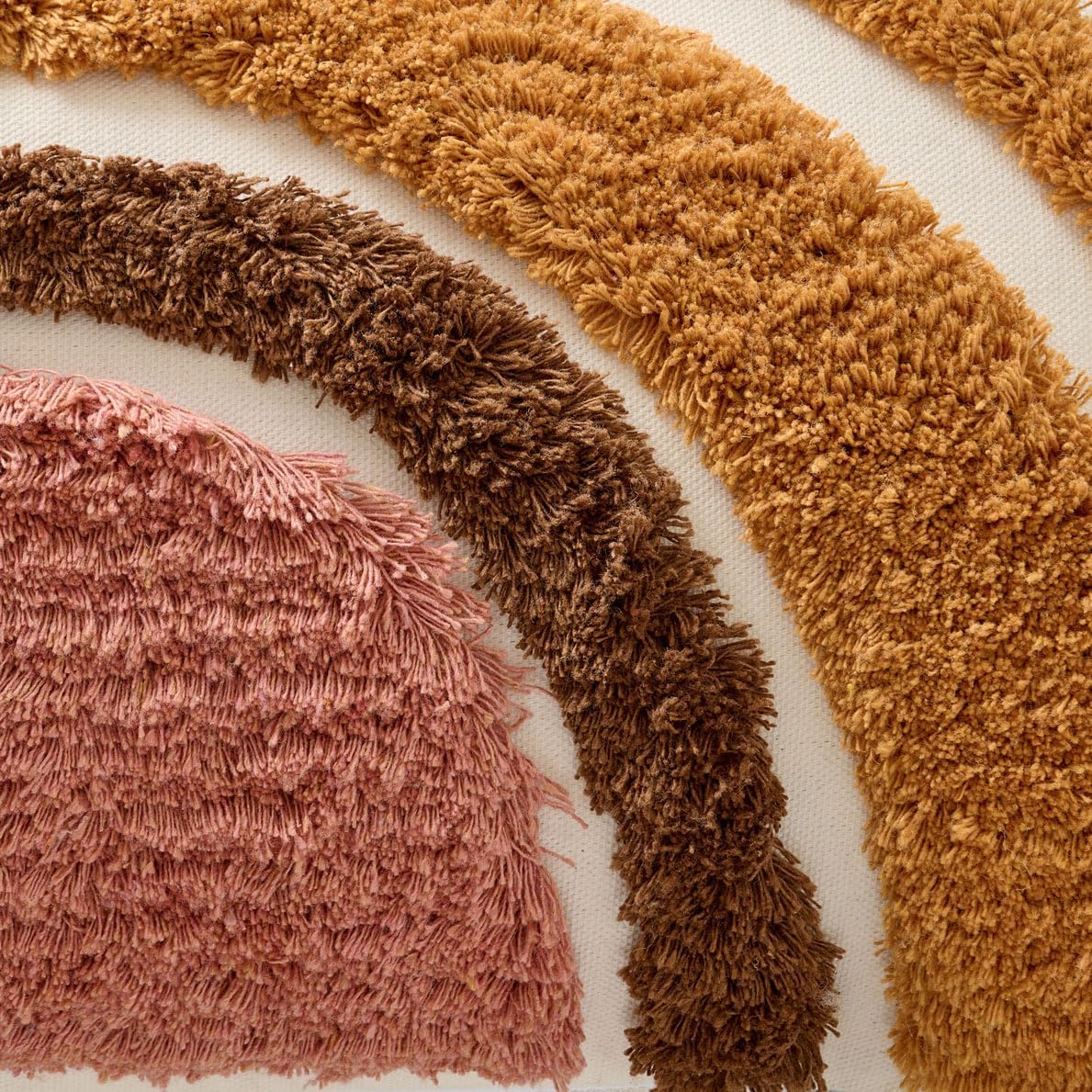 Zealax Boho Decorative Lumbar Pillow Cover 12x20 Inch Rustic Rainbow Tufted Throw Pillow Case with Tassels Colorful Kids Cushion Cover for Couch Bed Living Room Bohemian Home Decor(Only Cover, 1PC) - Image 4