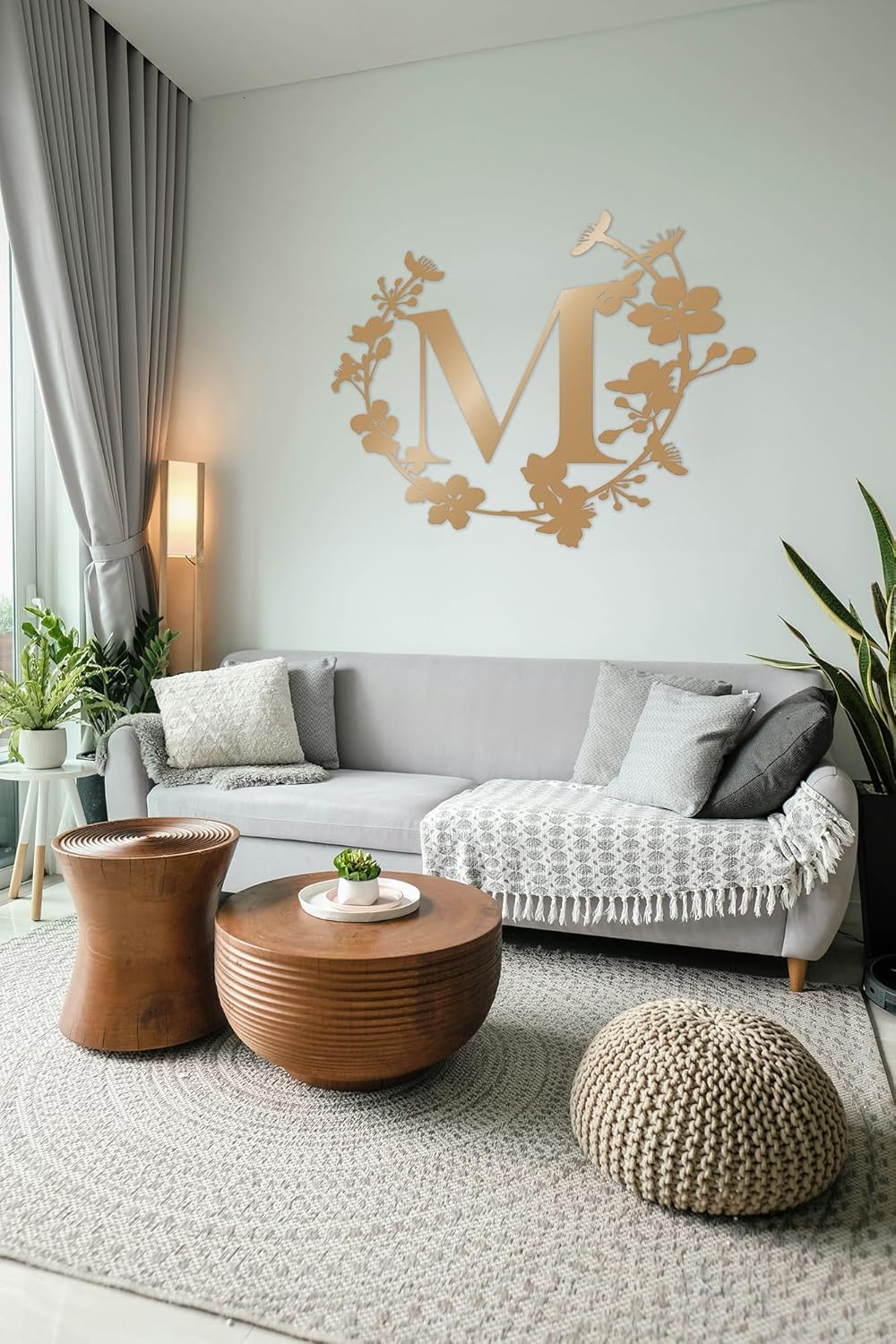 Generic Cherry Blossom Letter Monogram | Last Name Sign | Personalized Family Sign | Housewarming Wedding | Outdoor Decor