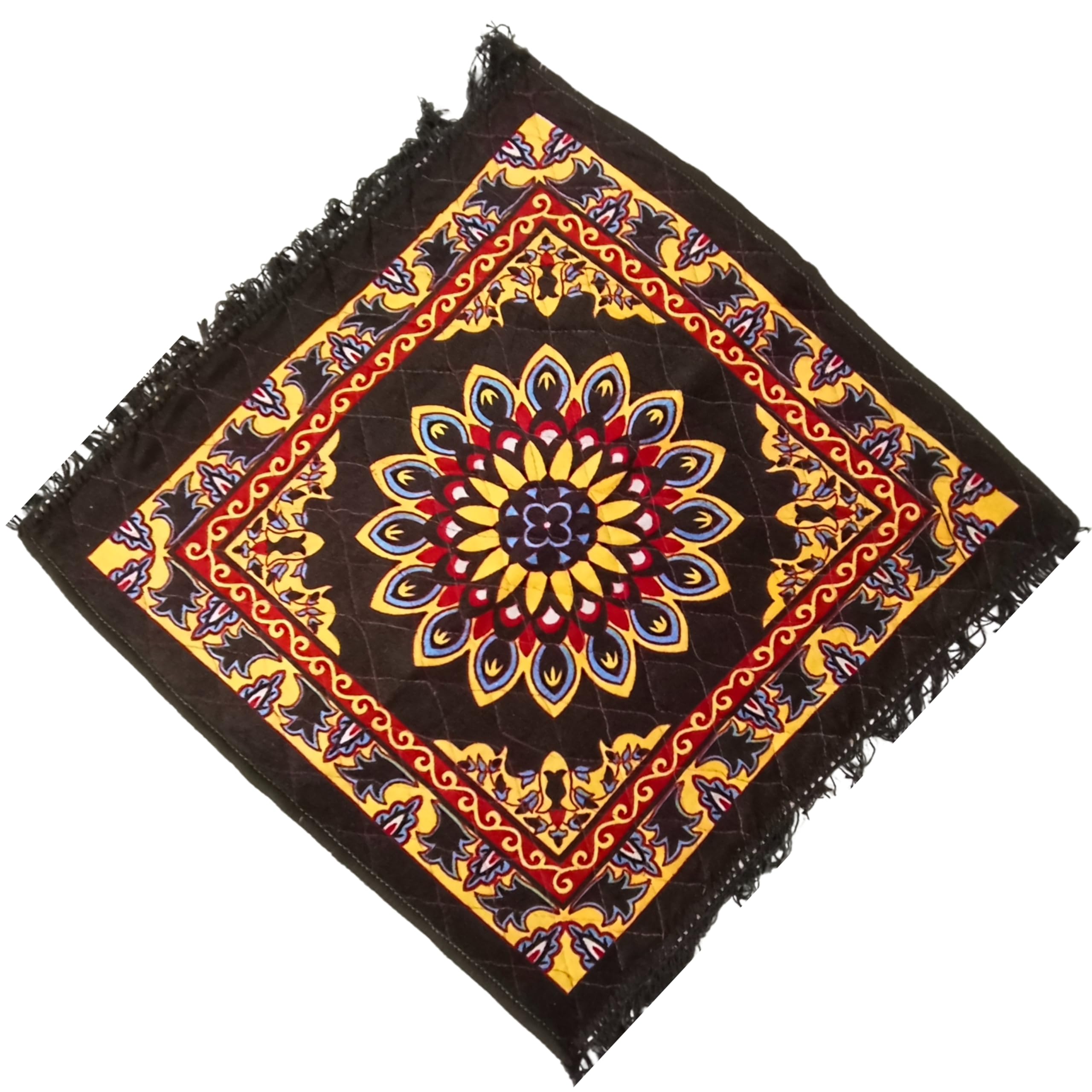 Velvet Prayer Mat/Pooja Mat – Brown Color – Pack of 1 | 19x19 Inch Soft Velvet Mat for Mandir, Chowki, Idol Base & Daily Pooja | Premium Brown Velvet Cloth for Temple Decoration & Ritual Use-image-4