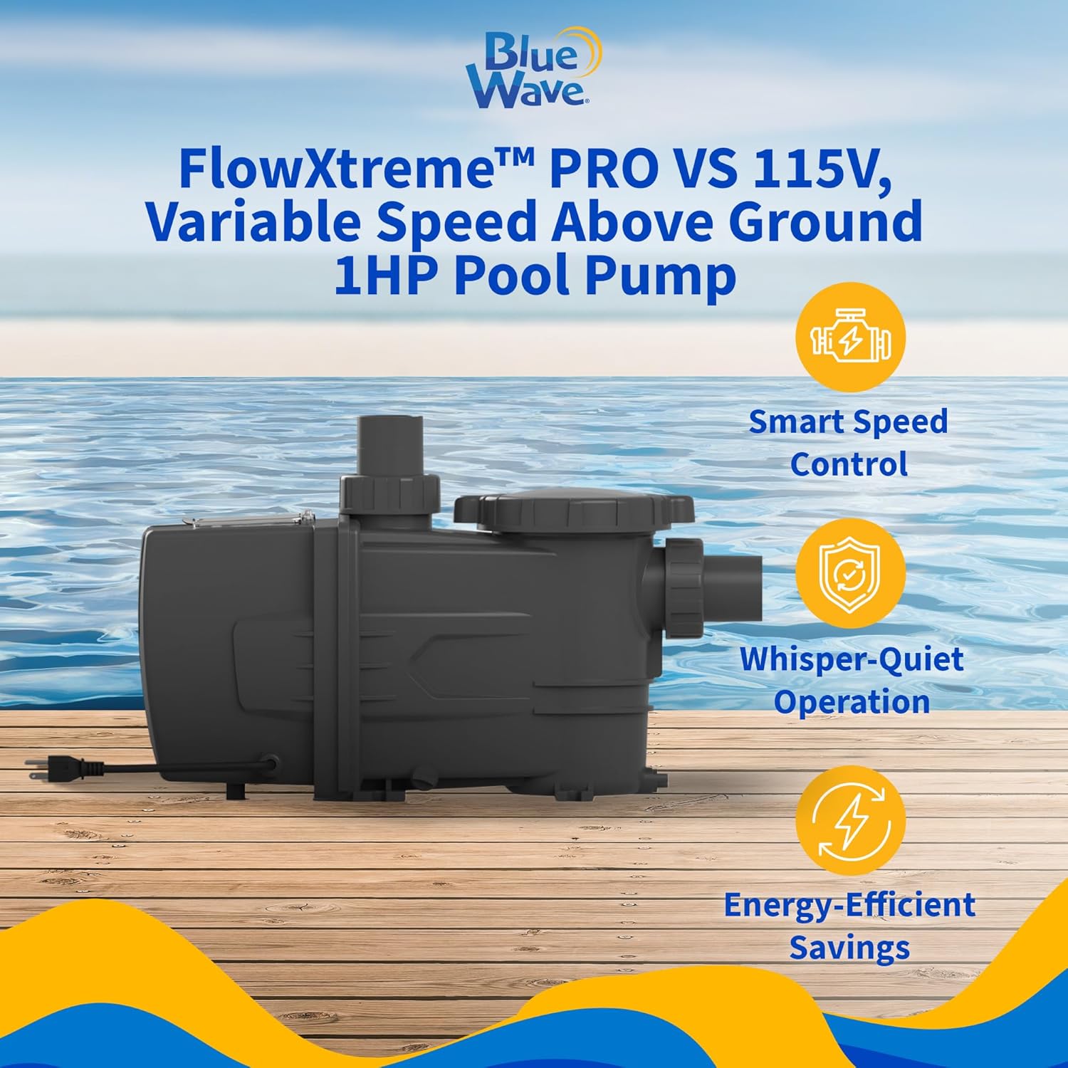 Blue Wave FlowXtreme PRO VS Pump with feature highlights