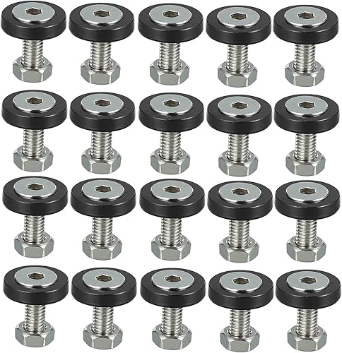 Motoforti Kit de tuercas de perno de arandela de parachoques M6 negro para coche, motocicleta, 20 uds