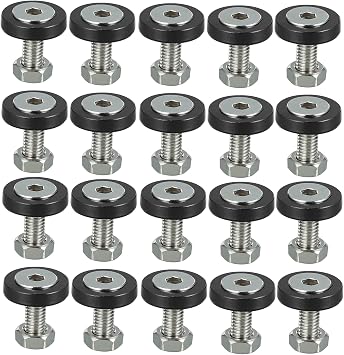 Motoforti 20 Pcs Car Motorcycle Black M6 Fender Bumper Washer Bolt Nuts Kit Aluminum Alloy Engine Bay Fastener