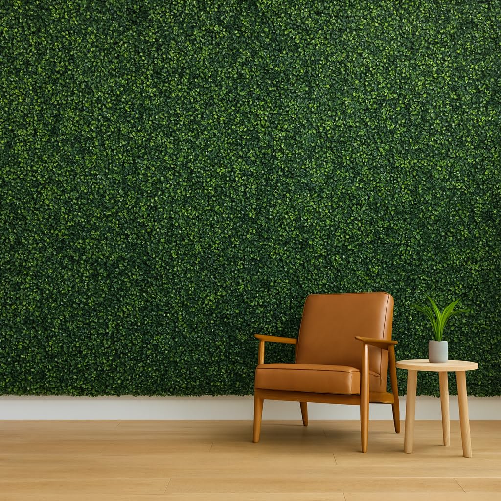 Jardín Vertical Artificial Exterior o Interior - Pack 8 Paneles 50x50 cm (2m²) - Planta Artificial para Pared Moderno - Muro Vegetal - Proteccion UV - Boj Artificial Decoración