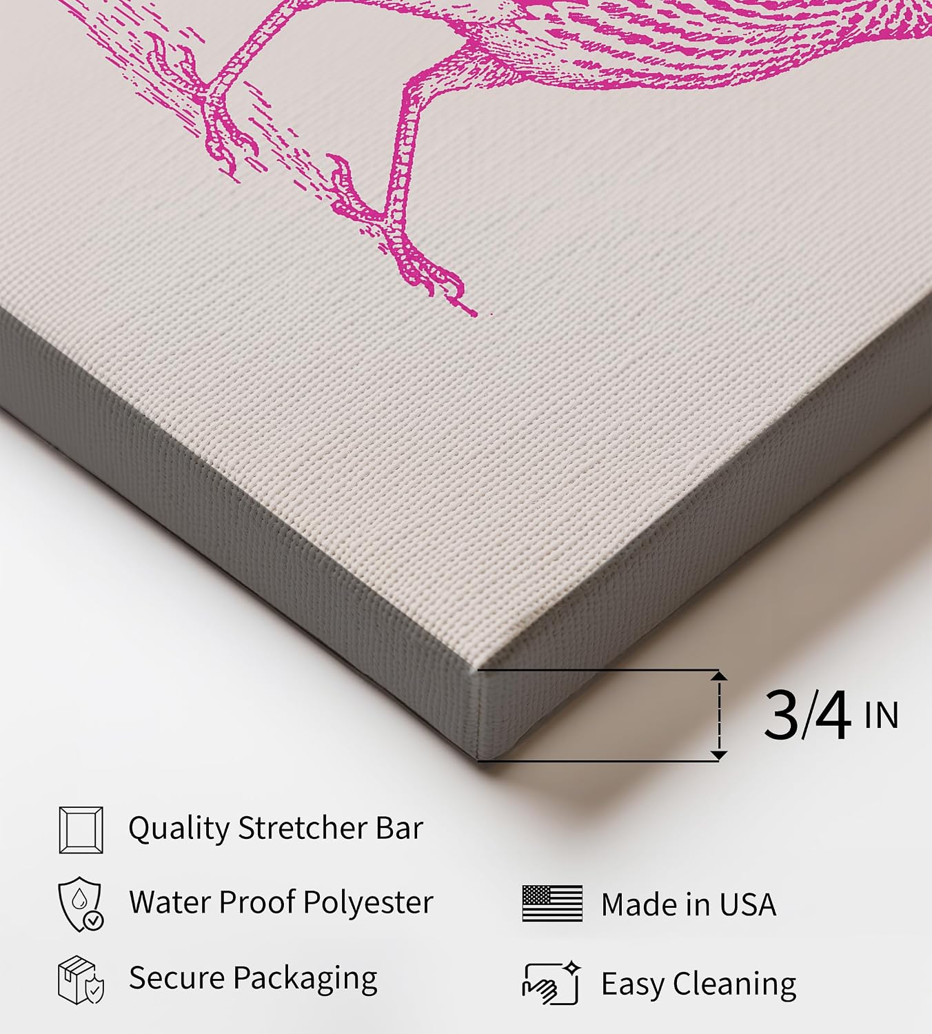 Poster Master Western Canvas - Retro Pink Cowboy Roadrunner Print - Wild West Art - Trendy Gift for Men & Women - Wall Decor for Office, Dorm or Living Room - 8x10 STRETCHED Canvas