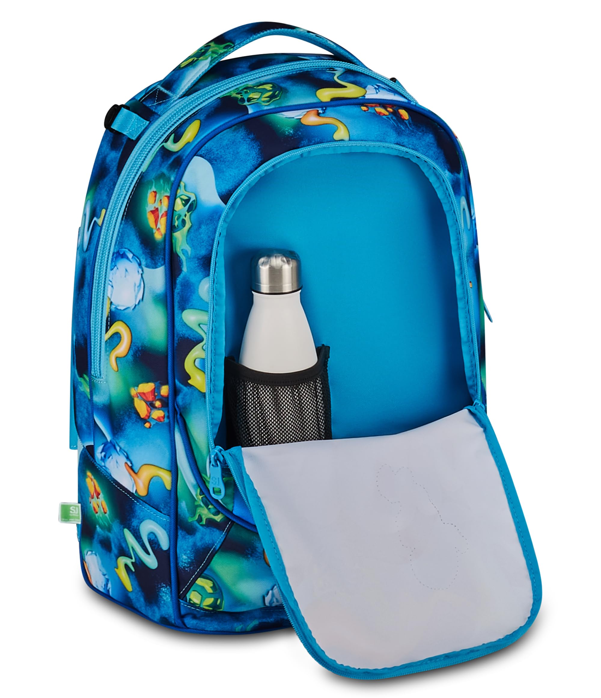 SJ GANG STYLE JAM GANG Trolley Jack 8 ruote SPACE RIDE, Blu, 34L, Scomponibile, Crossover System, 3 in 1, Spallacci a scomparsa, Tasca frontale con astronauta 3D, Scuola elementare, Bambino
