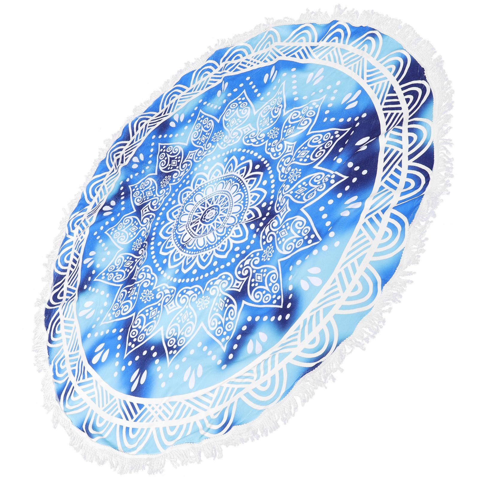 Luxshiny Toalla de Playa Redonda de Microfibra Secado Rápido y Fuerte Absorción de Agua para Piscina y Exterior Diseño Simple y Estampado Delicado Azul