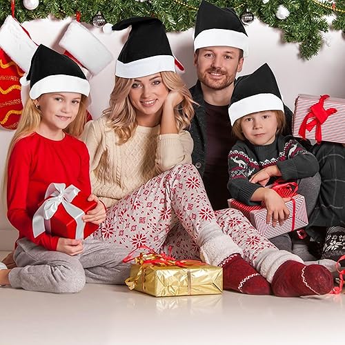Miniatura 5 de Gorros De Navidad - 12 sombreros de Papá Noel, cómodos sombreros de Papá Noel para adultos, sombreros de Navidad para hombres y mujeres, gorros de