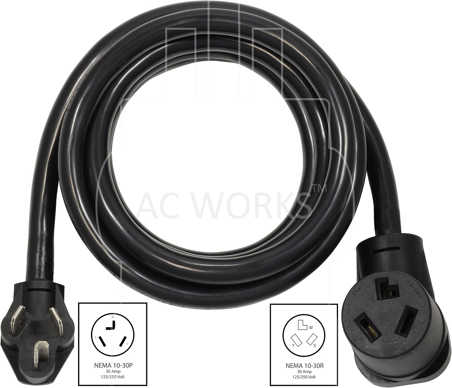 Best Cyber Monday 🔥 AC WORKS 30Amp Dryer Extension Cord (50FT 3-Prong Dryer)