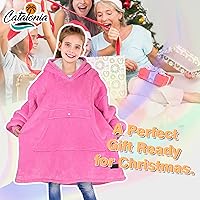 Vista 58 de Catalonia Blanket Hoodie for Kids, Oversized Wearable Sherpa Sweatshirt Pullover for Teens Youth, Gift Idea