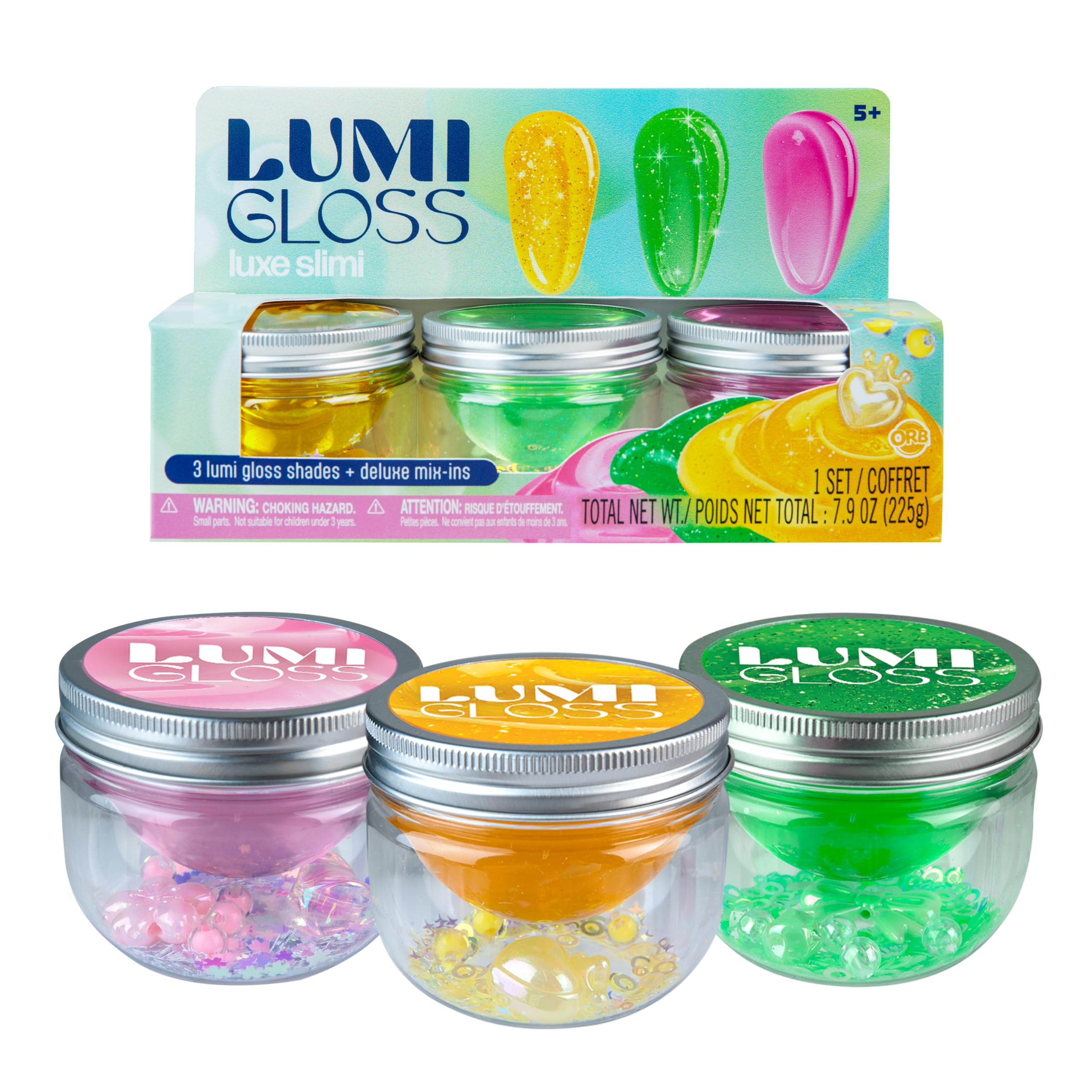 Amazon.com: ORB Lumi Gloss Deluxe Slime Kit 3 Pack - Vibrant