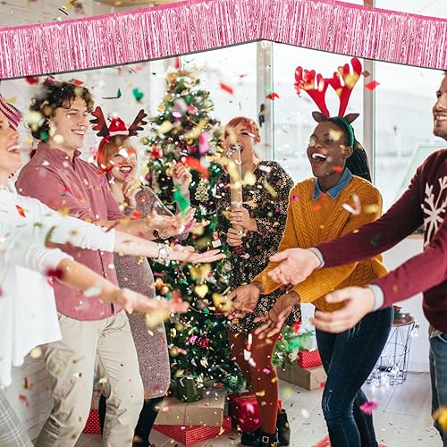 Miniatura 5 de Pack de 6 Guirnaldas de 10 Pies de Flecos de Aluminio con Serpientes de Oropel Bandera Colgante de Pared Telón de Fondo Bandera para Flotas de