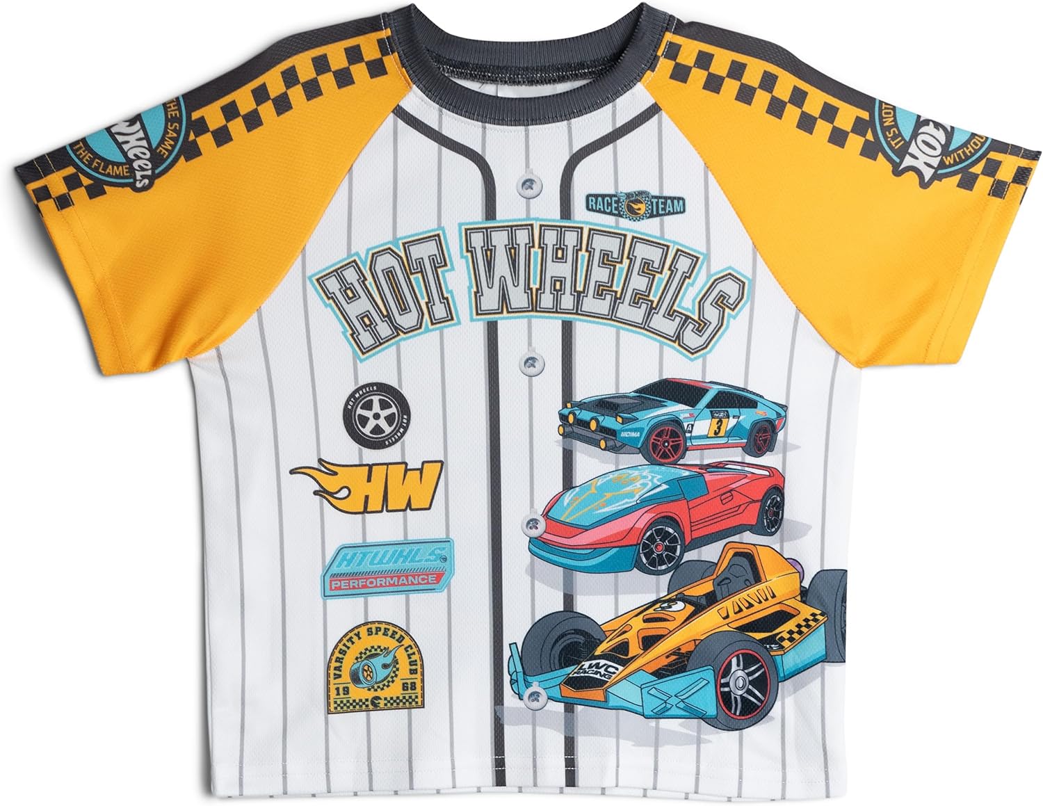 Hot Wheels Athletic Mesh Baseball Jersey T-Shirt and Shorts Outfit Set Toddler to Big Kid Sizes (2T - 10-12) - Image 3