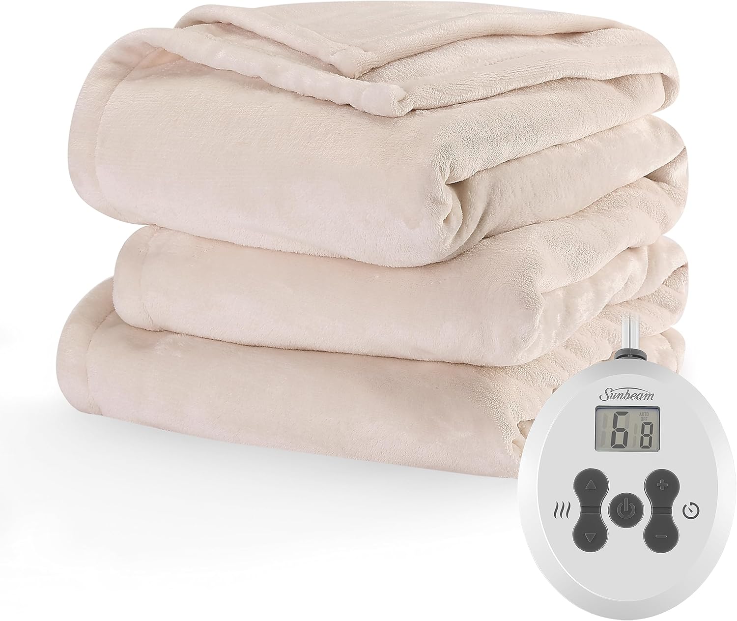 Sunbeam Velvet Plush Heated Blanket, Twin, Mushroom Amazon.ca Home