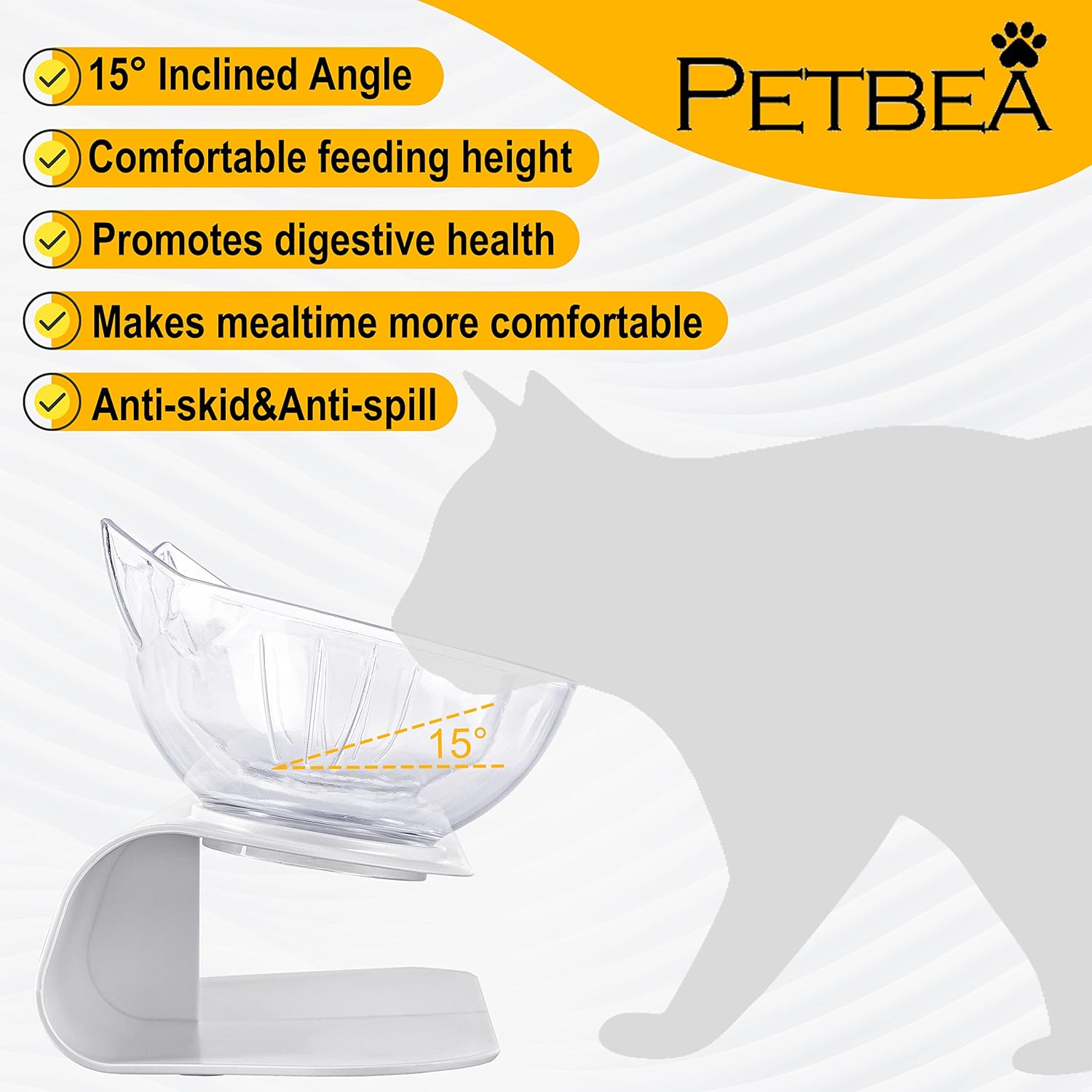 Cat Bowls with Stand Tilted 15° - Raised Cat food bowl with scoop, Anti over-turned and Anti spill Tilted Cat Bowl, Feeding and Water Supplies for Cat 5 81yD8TgUFDL. AC SL1500