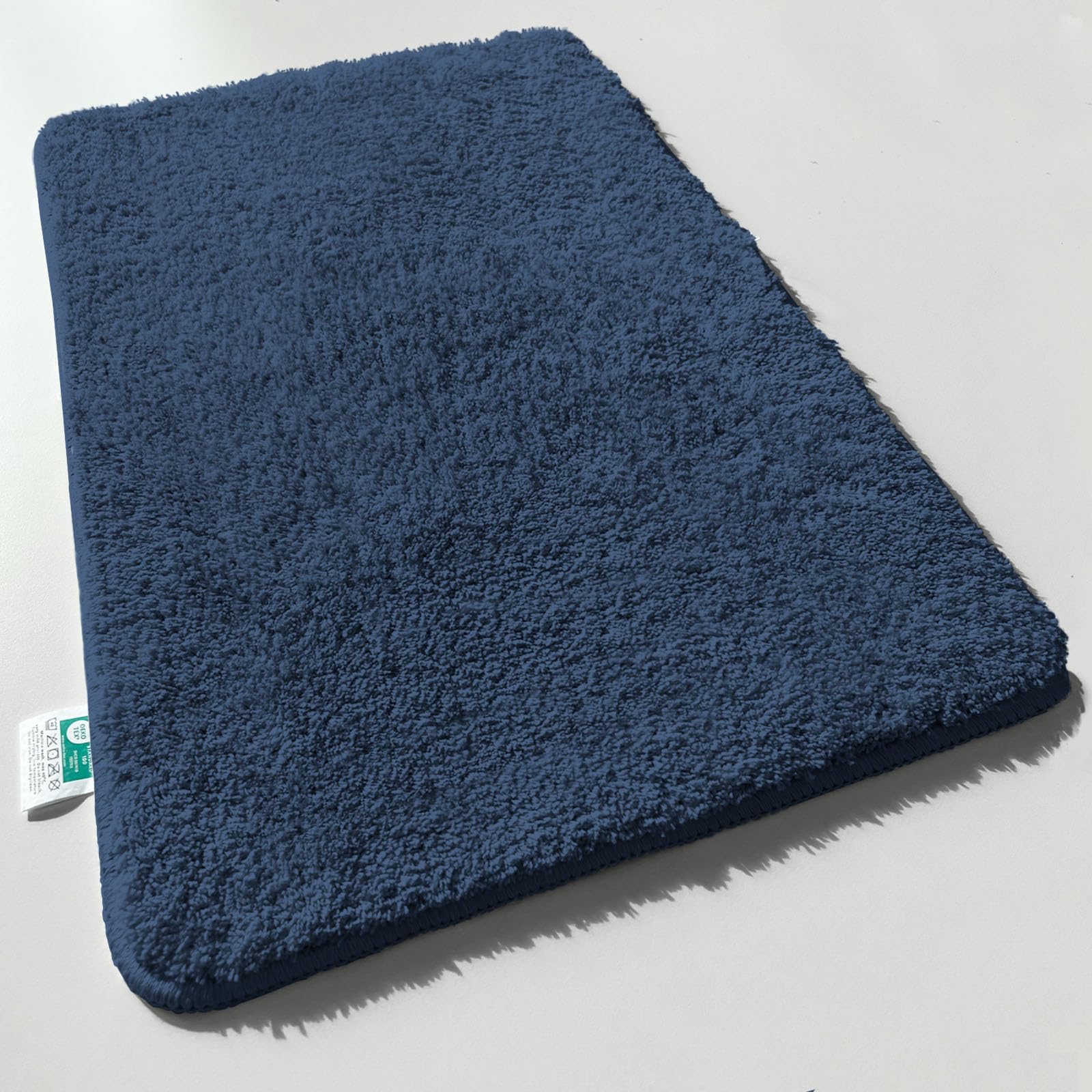 casa pura Deep Pile Soft Bath Mat, High Pile Fluffy Bathroom Rug (Navy Blue, 80 x 150 cm) Non-slip Machine Washable Bathroom Floor Mat Rug, Large Shaggy Bath Mat Carpet Rug Runner — image 1