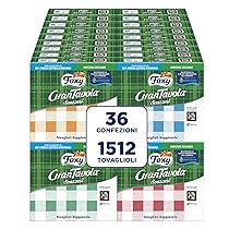 Foxy GranTavola Scozzesi | Tovaglioli Doppiovelo | 36 Confezioni Da 42 Pezzi 32×32,5cm | Decoro Scozzese 4 Colori | PEFC | 100% Energia Elettrica Rinnovabile | Confezione 100% Riciclabile