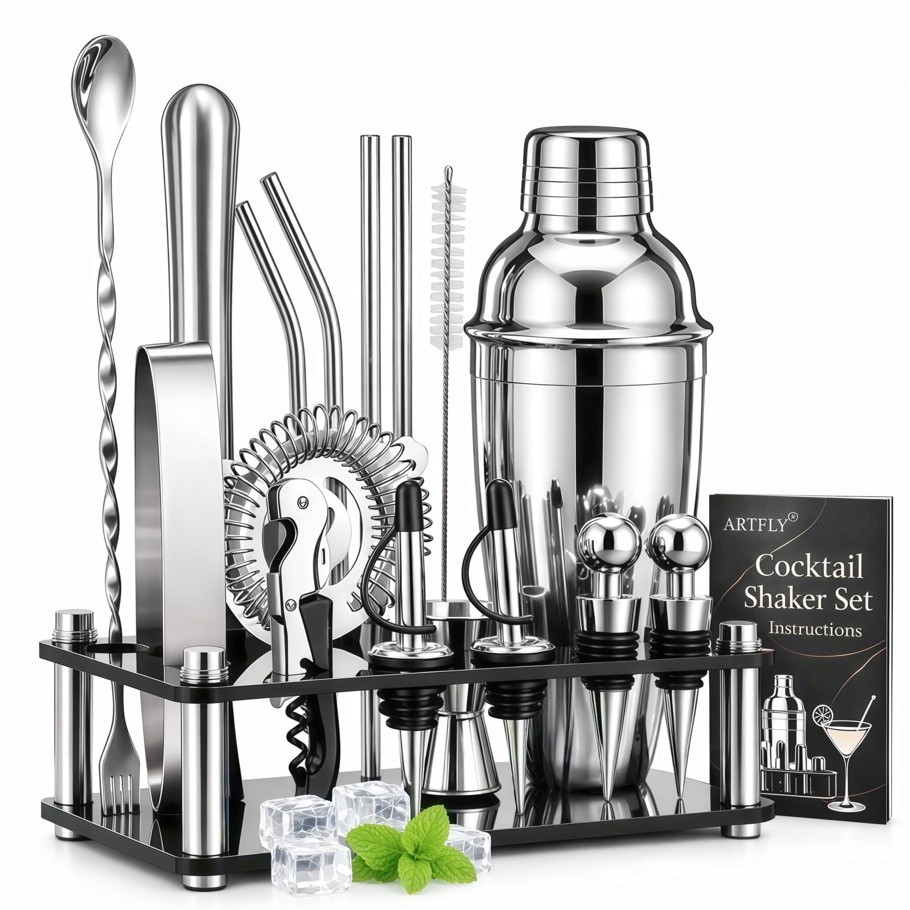 Amazon.com: ARTFLY Cocktail Shaker Set, 18-Piece Bartender Kit