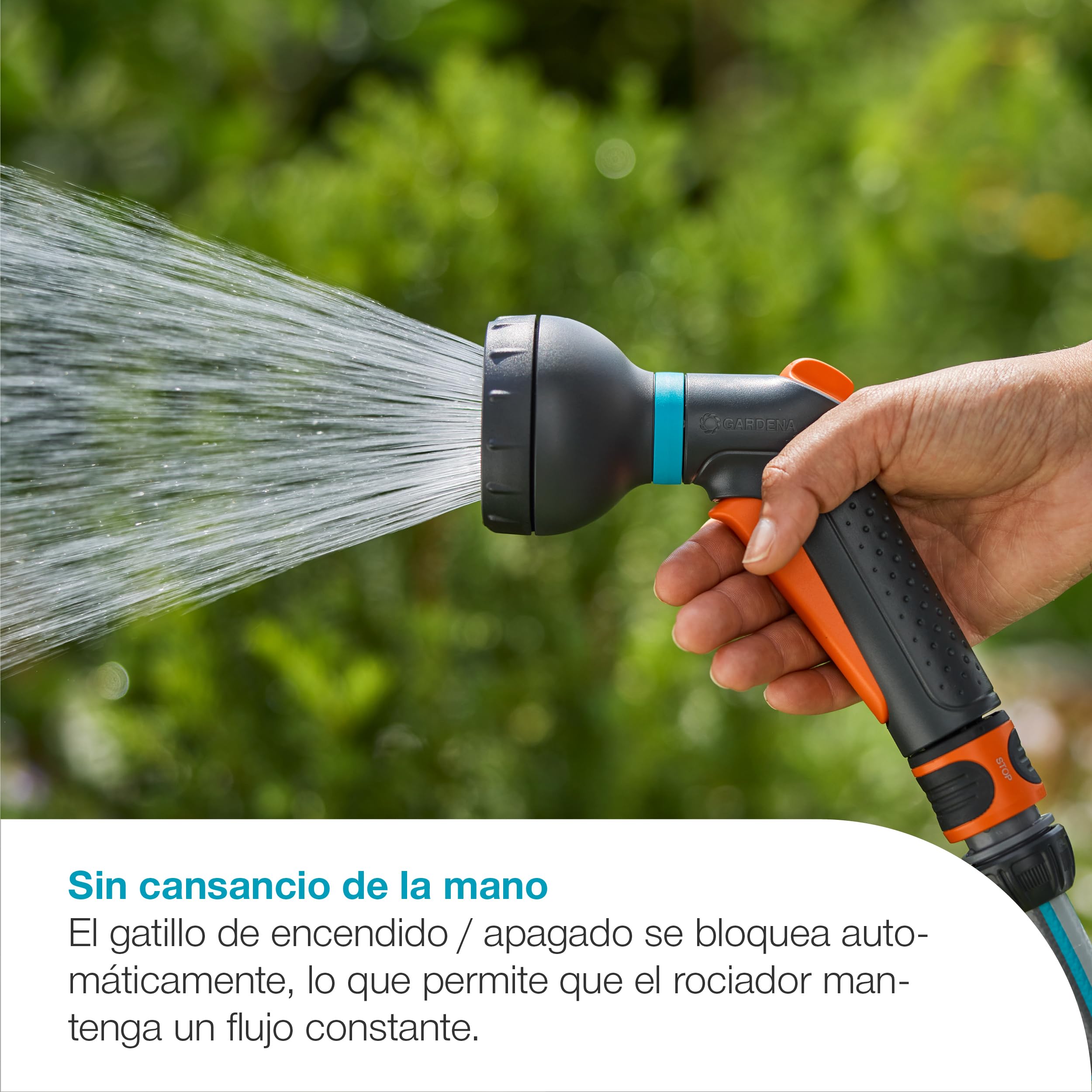 Gardena Pulverizadores y boquillas de riego clásicos: pulverizador de manguera de jardín, patrón de pulverización suave para riego de plantas, fabricado en Alemania, diseñado para durar, el gatillo de