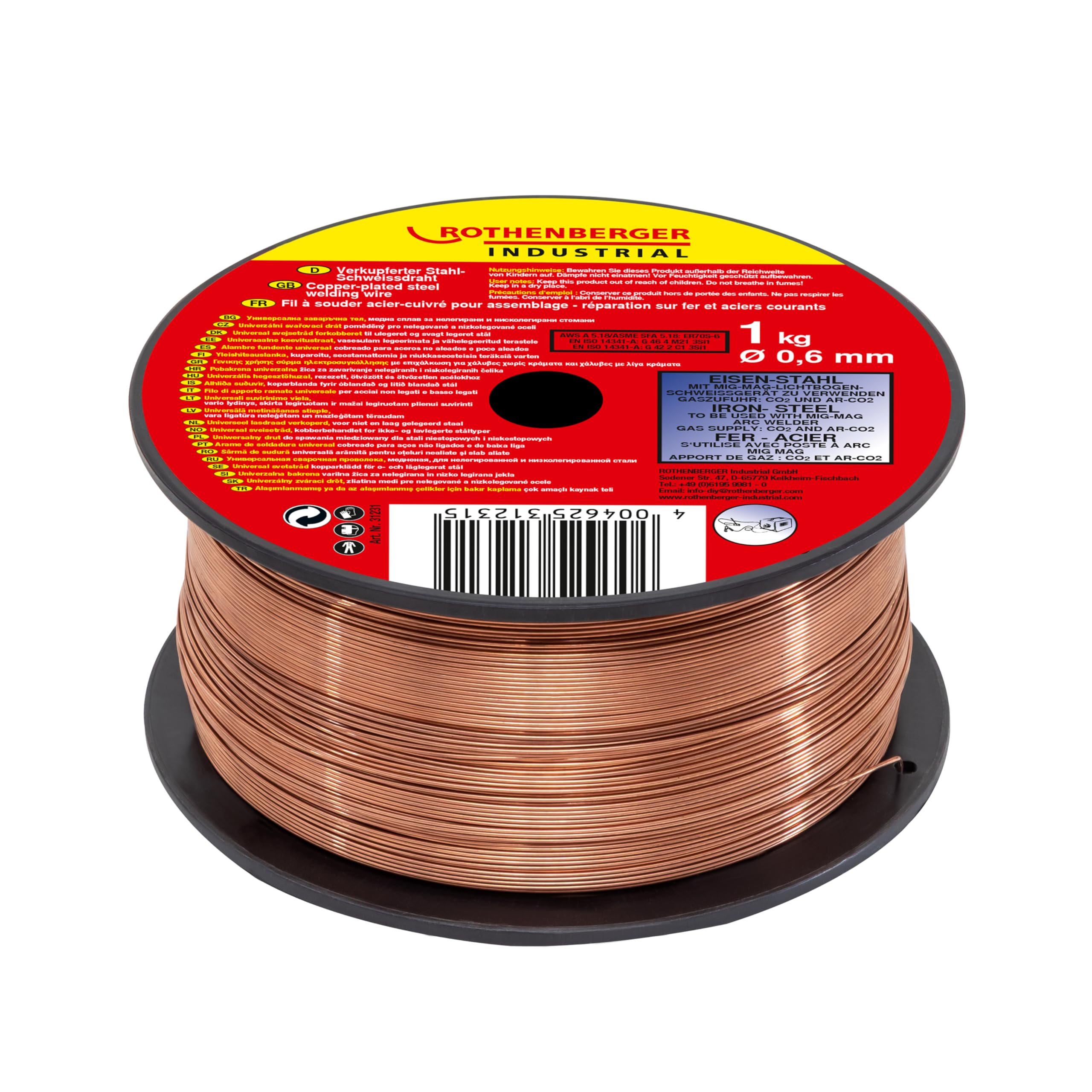 Rothenberger 1 Kg - Ø 0,6 Mm Industrial Inert Gas Welding Wire 0,6Mm/1Kg