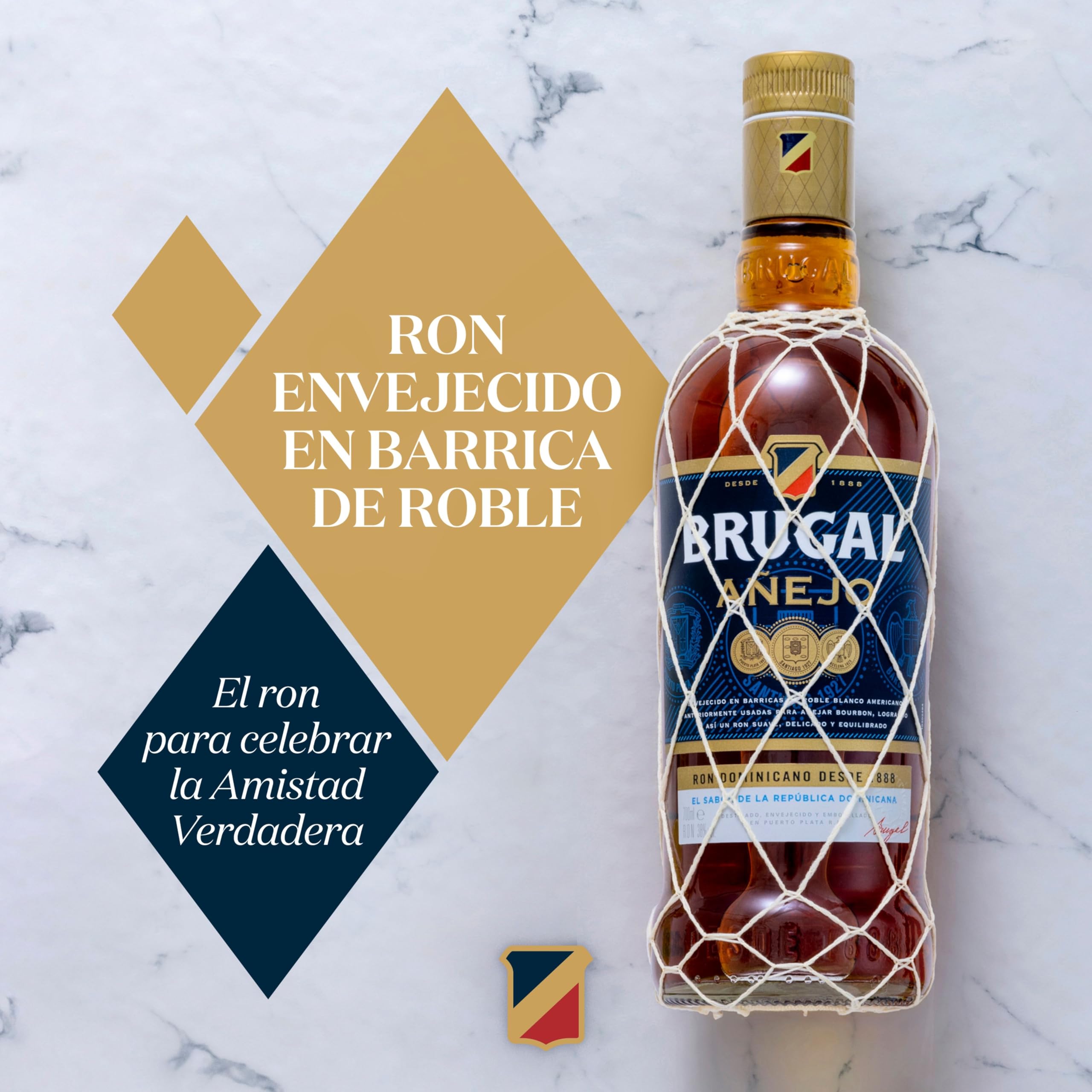 Brugal Añejo Ron Dominicano Superior Envejecido en Barrica de Roble 1L
