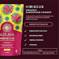 Vista 3 de Aduna Polvo de hibisco orgánico Flor de hibisco 100% para la salud de la piel, intestino y corazón Fuente vegana natural de antioxidantes