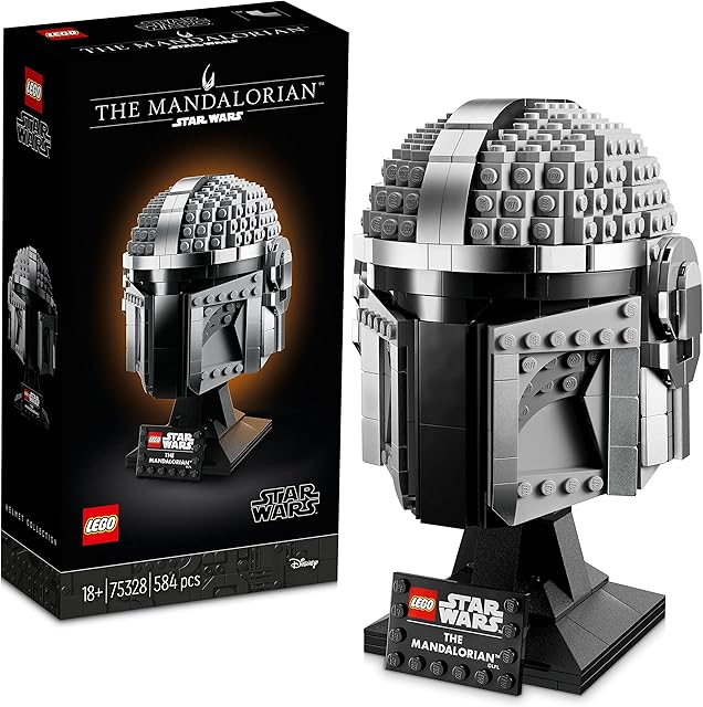 LEGO 75328 Star Wars The Mandalorian Helmet Buildable Model Kit, Display Collectible Decoration Set for Adults, Men, Women, Mum, Dad, Collectible Gift Idea