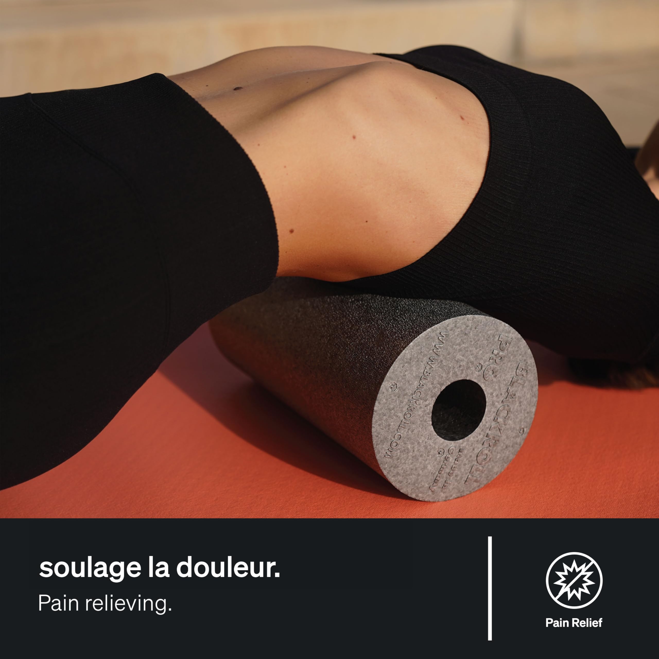 BLACKROLL® STANDARD Rouleau pour Fascia Original (30 x 15 cm), Rouleau de fitness pour automassage du dos et des jambes, Efficace pour l´entrainement fonctionnel, dureté moyenne, Fabriqué en Allemagne