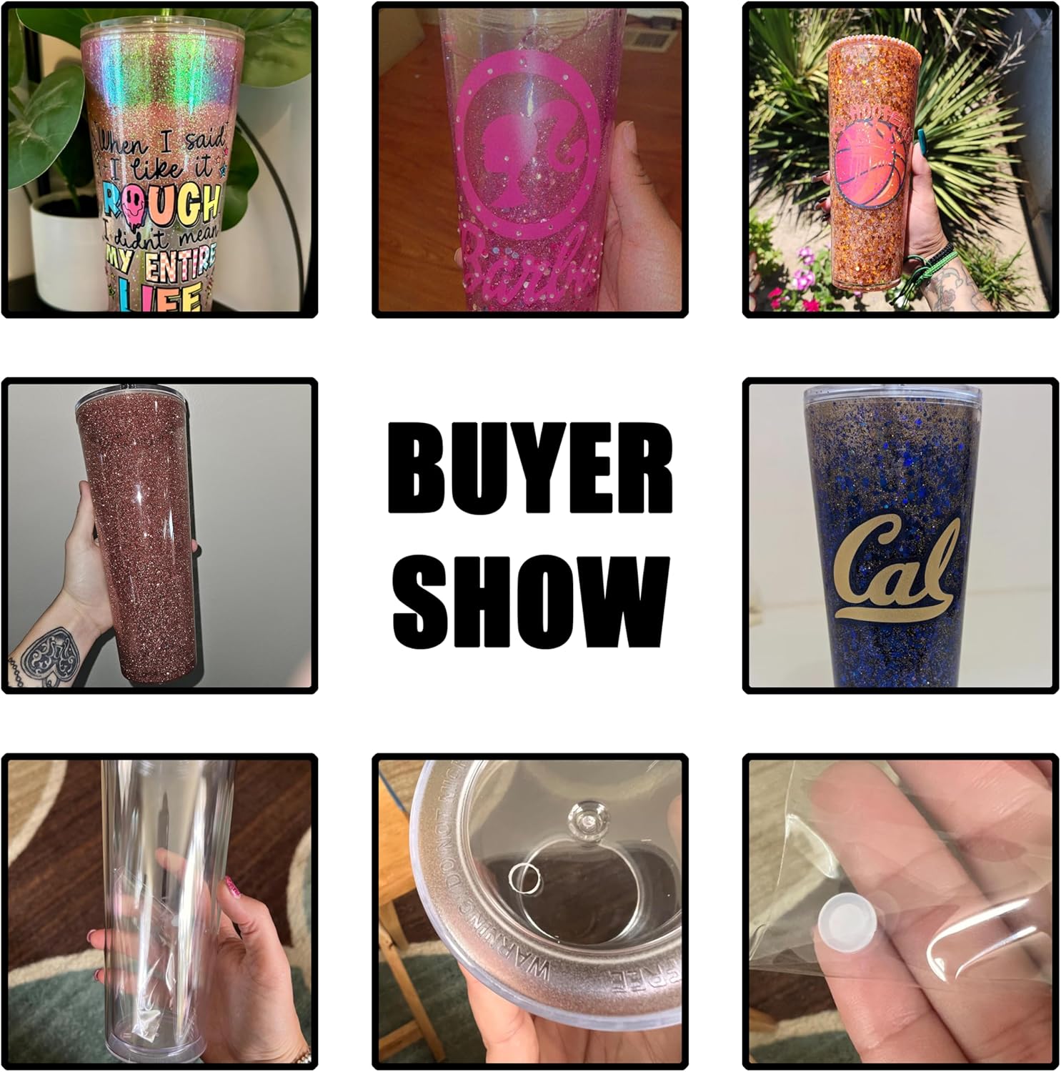 sweet grain Snow Globe Tumbler(4 Pack) - 24oz Double Wall Acrylic Tumblers with Lids and Straws, Snowglobe Tumblers with Pre Drilled Hole and Hole Stopper - Image 9