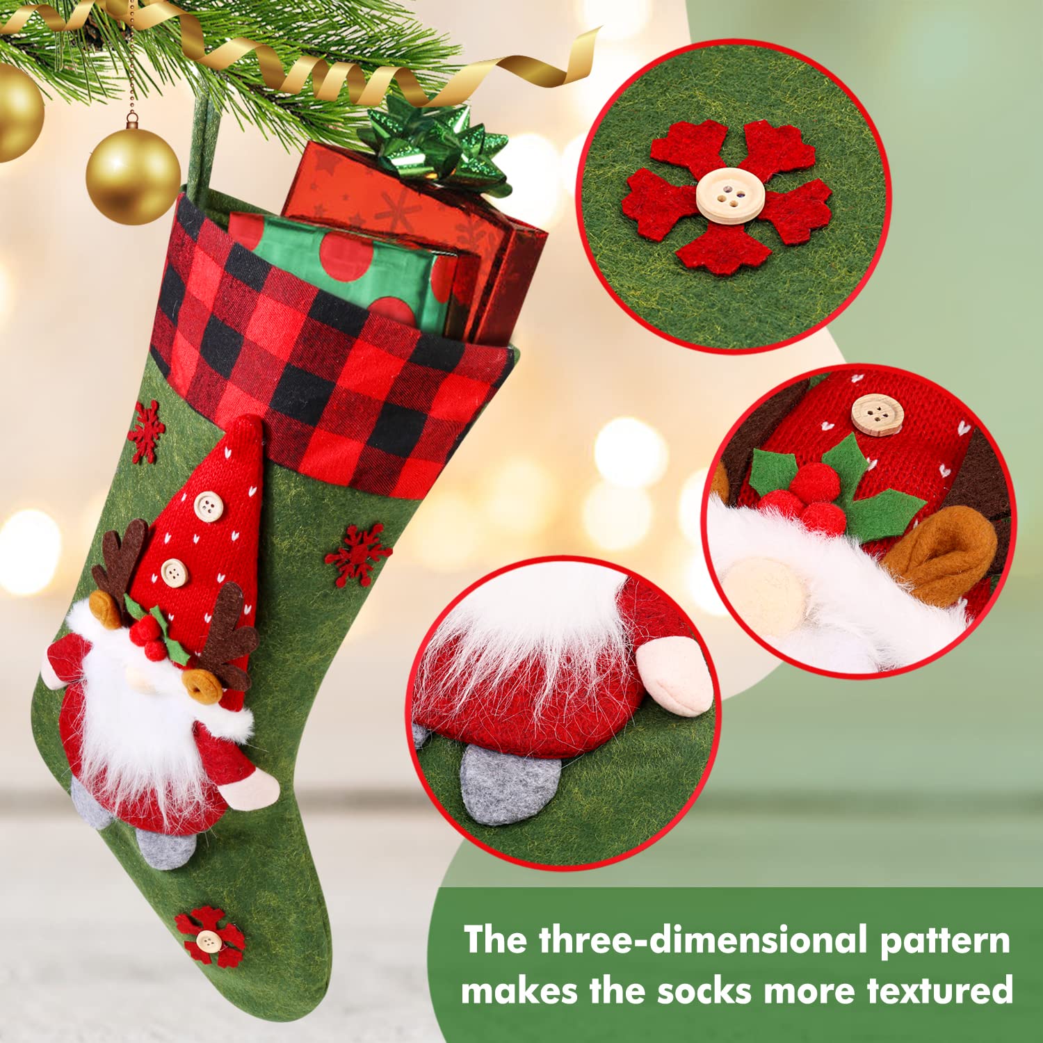 Weihnachtsstrumpf für Kamin 3 Sets