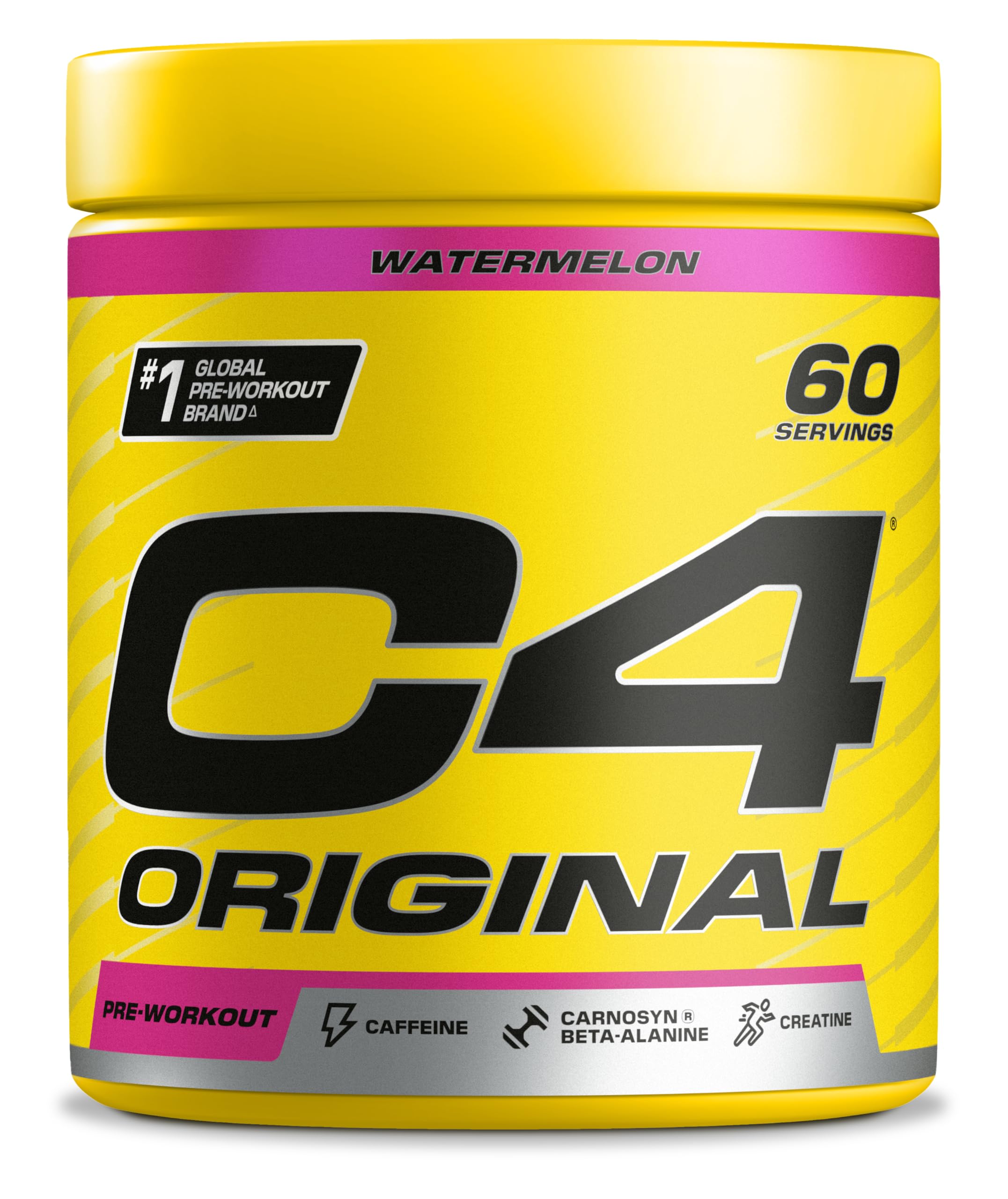 C4 Original Beta Alanine Sports Nutrition Bulk Pre Workout Powder for Men & Women | Best Pre-Workout Energy Drink Supplements | Creatine Monohydrate | Watermelon | 60 Servings