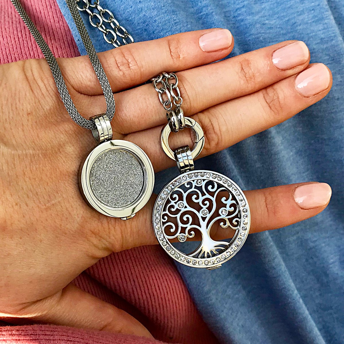 Quiges 33mm Coin Anhänger aus Edelstahl für Damen