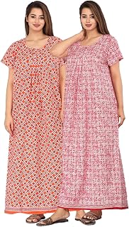 Kuruti B Sheets Brand 100% Cotton Nighty for Women || Long Length Printed Nighty/Maxi/Night Gown/Sleepwear for Women's (Co... Price In India
