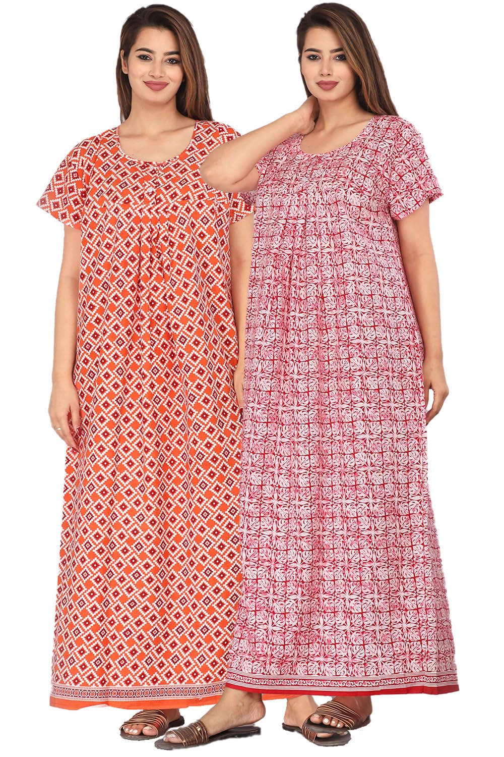 Kuruti B Sheets Brand 100% Cotton Nighty for Women || Long Length Printed Nighty/Maxi/Night Gown/Sleepwear for Women's (Co... - Review, Price and Buying Guide