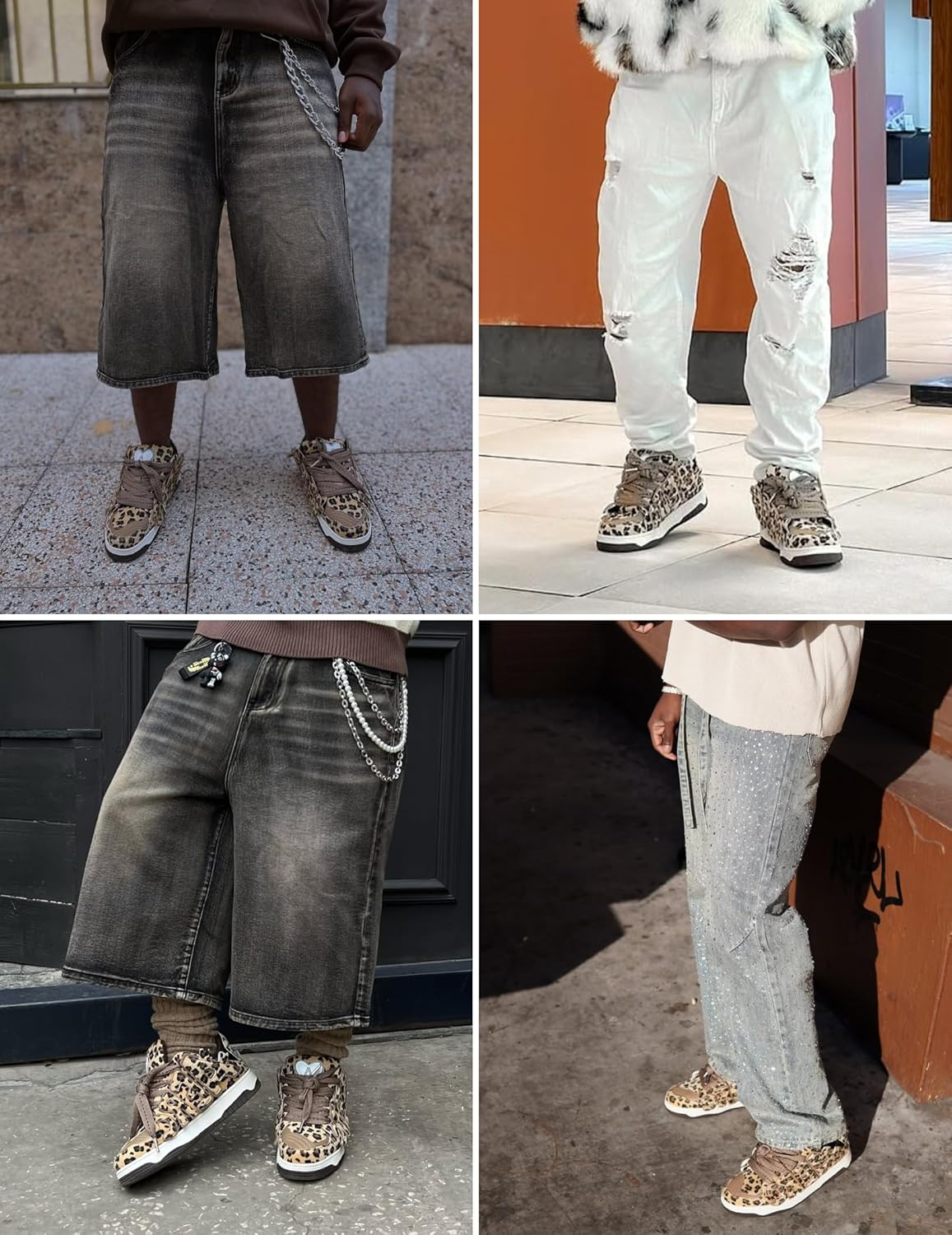 Aelfric Eden Sneakers Starry Climb Leopard Print Applique Skate Shoes Patchwork Lace-up Sneaker Casual Streetwear Shoes - Image 5