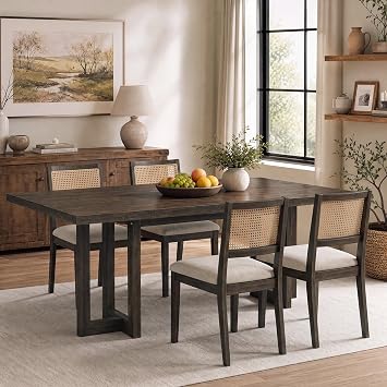 Garvee 71" Dining Table with H-Shape Legs, Rectangular Table for 6-8 PeoplC