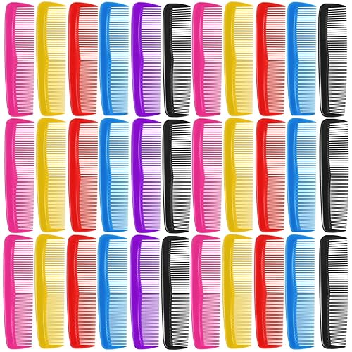 Miniatura 8 de Juego de 100 peines para el cabello a granel, envueltos individualmente, juego de peines negros de bolsillo para el cabello de dientes finos