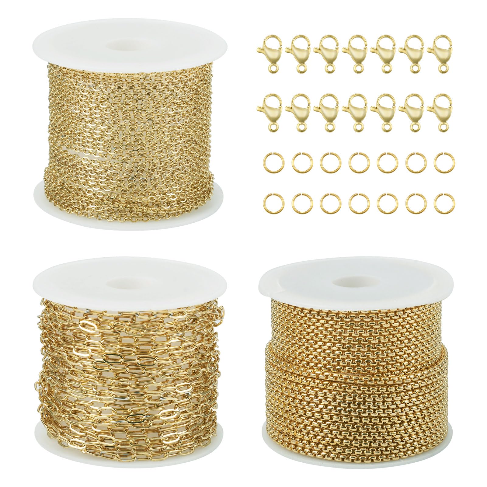 Amazon.com: Pandahall 3 Rolls Stainless Steel Gold Chains for