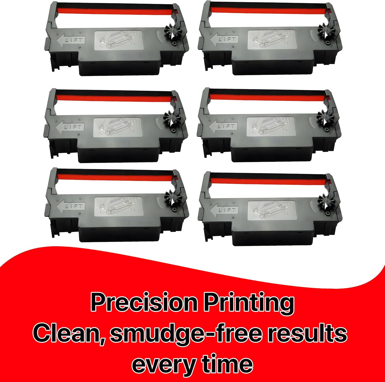 ERC-30 34 38 Ribbon Ink Cartridge Receipt Printer Black and Red, ERC30 Compatible with Epson Printer SNBC BTP-M280, BTP-M280A, BTP-M280B, BTP-M280D, BTP-M300, POS (6 Pack)