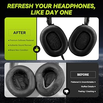 Aurivor Replacement Ear Pads Cushions for Audio-Technica ATH MSR-7, Headset Earpads Covers for M50X M40X M30X M20X, HyperX Cloud, SteelSeries Arctis 1 3 5 7 9 9X Pro Prime, Stealth 600, and More