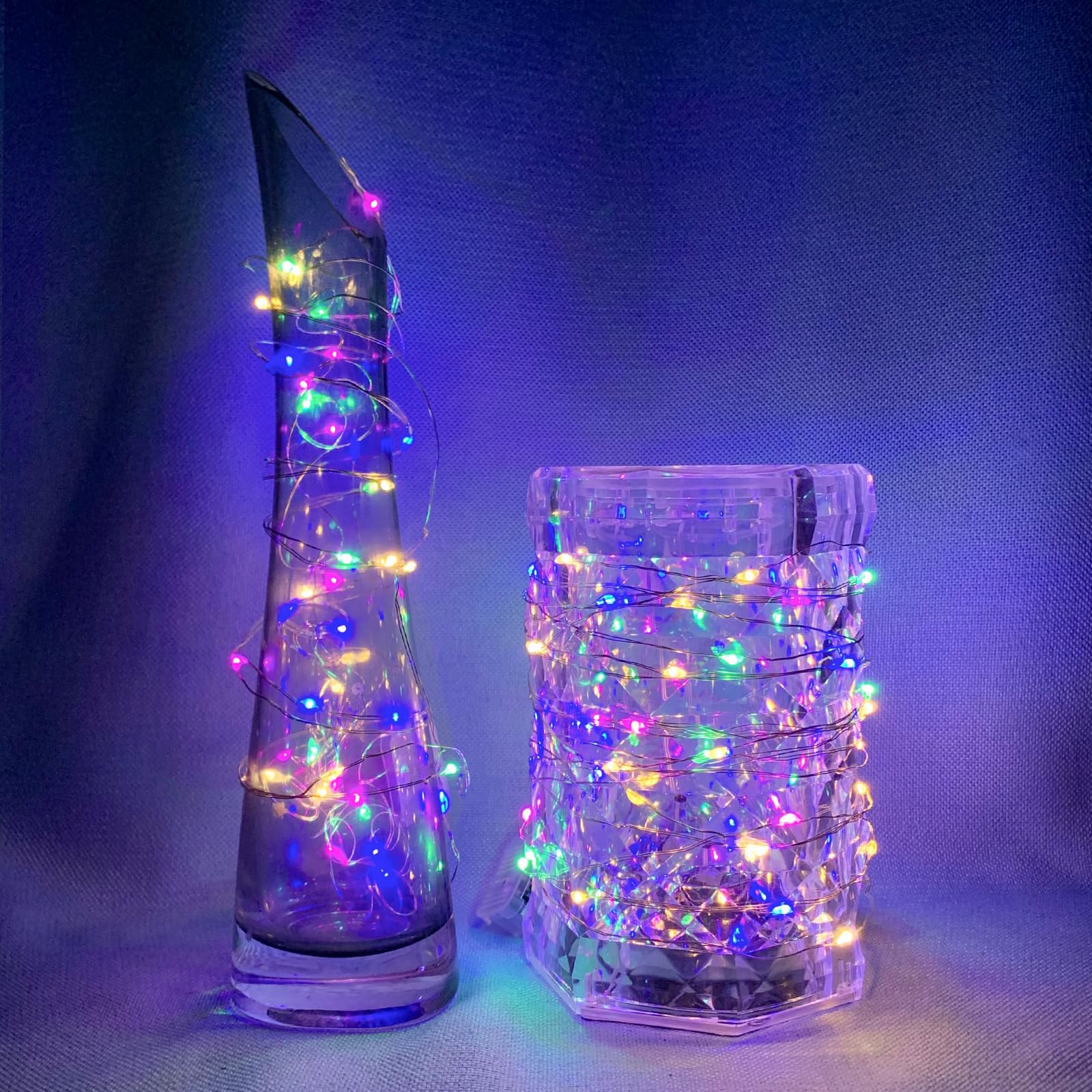 Paquete de 24 luces de hadas de 7 pies, 20 luces LED, funciona con pilas, impermeable, luciérnaga estrellada para tarro masón, fiesta, boda, Navidad, día de San Valentín (24, multicolor)