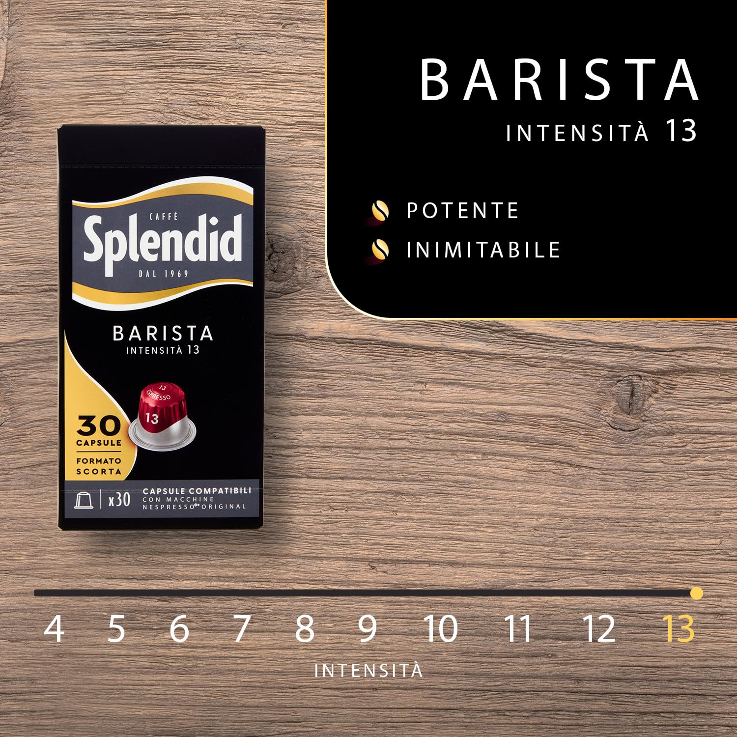 Splendid - Capsule Caffè Espresso Barista - 150 Capsule in Alluminio - 5 Confezioni da 30 - Intensità 13 - Compatibili con Macchine Nespresso®* original