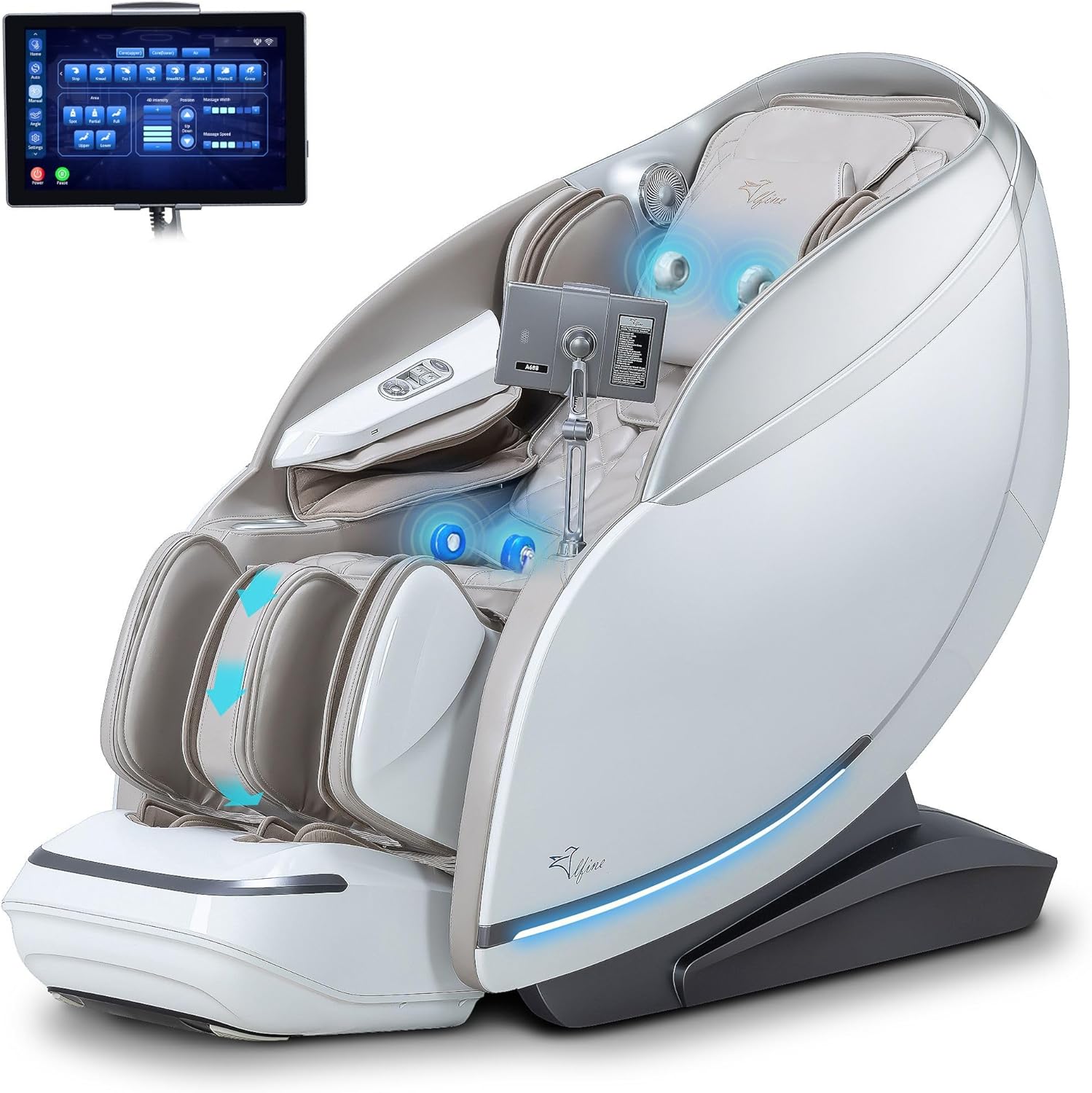 Alfine A688 Heaven Duet Massage Chair-4D & 3D Dual-Mechanism Zero Gravity Recliner with Yoga Stretch and Electric Automatic Footrest Extension-Full Body Relaxation (Brown)