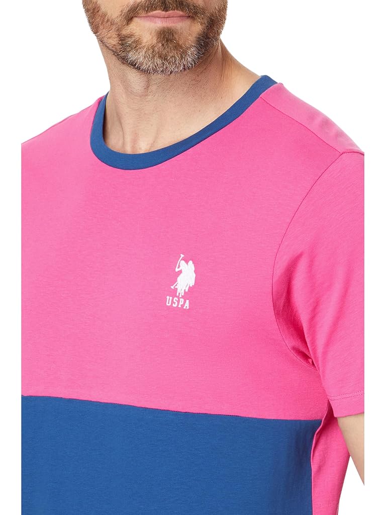 U.S. POLO ASSN. Short Sleeve Colorblock Crew Neck Jersey Tee Shirt