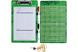 Two-Sided Tactical Soccer Dry Erase Coaching Board and Clipboard
