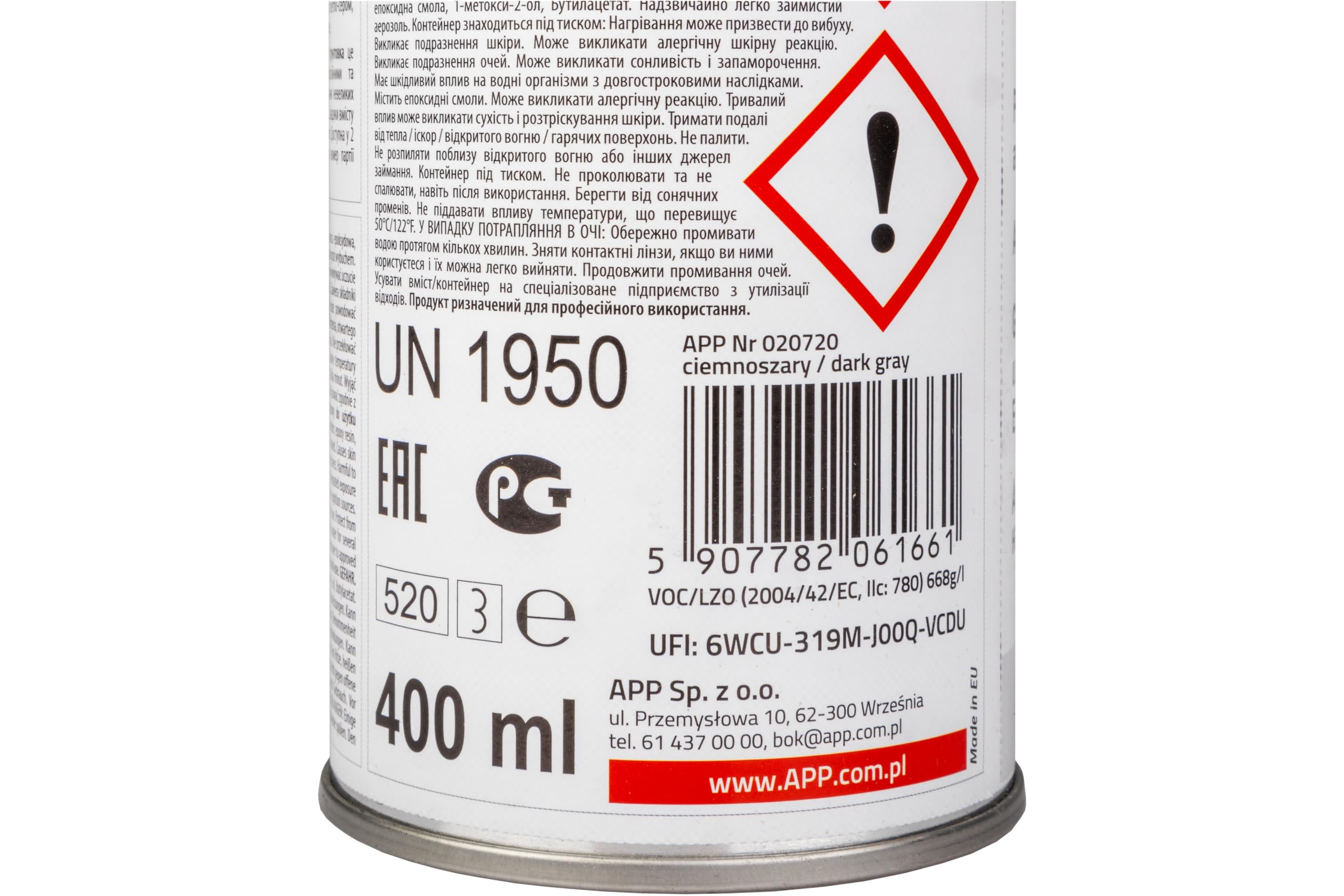APP Primer Filler Antiruggine per Auto 400 ml Grigio Scuro