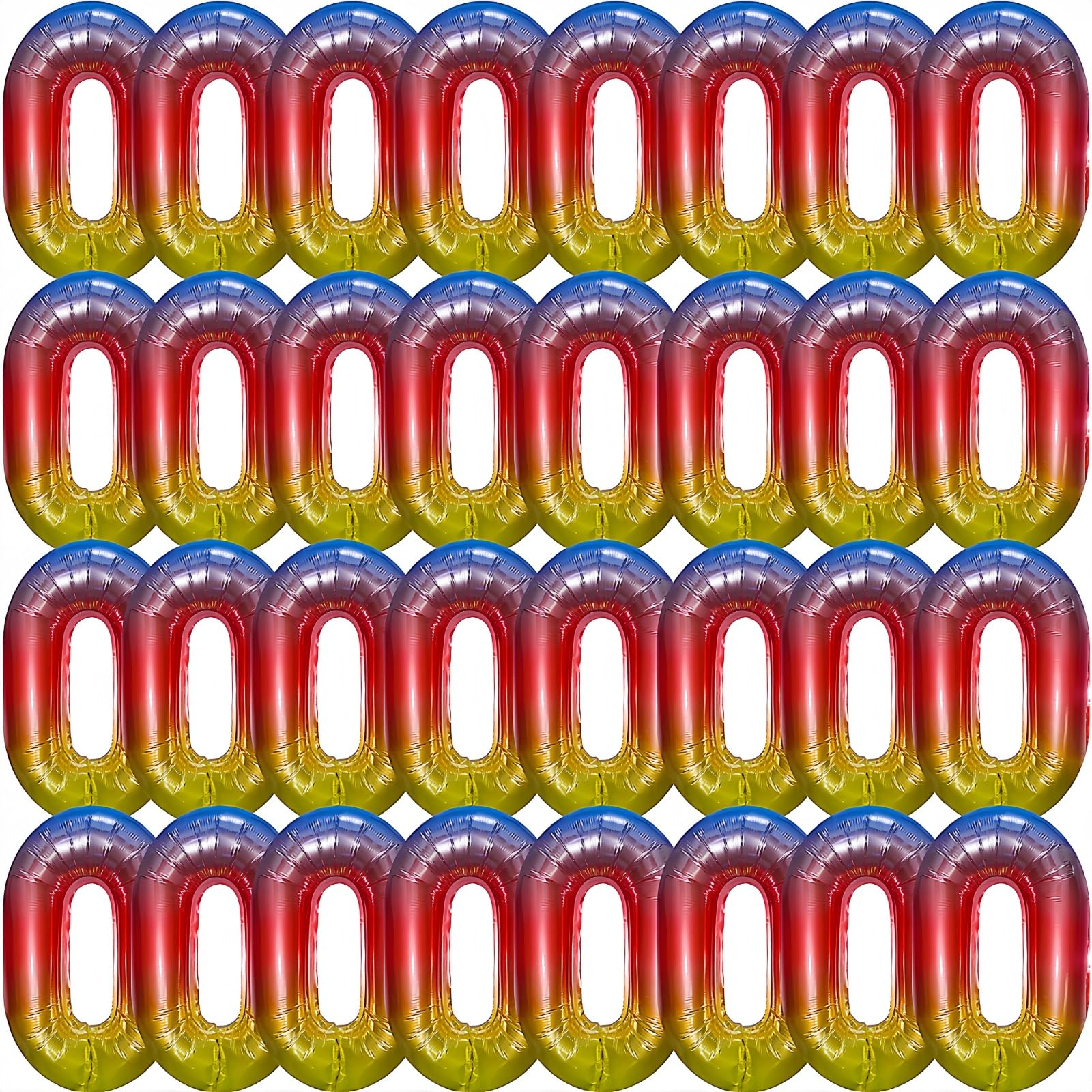 Foil Chain Balloons Jumbo Chain Balloons for 80s 90s Party Decorations Giant Balloon Chain Balloons Gold (Gradient Color, 16 inch)