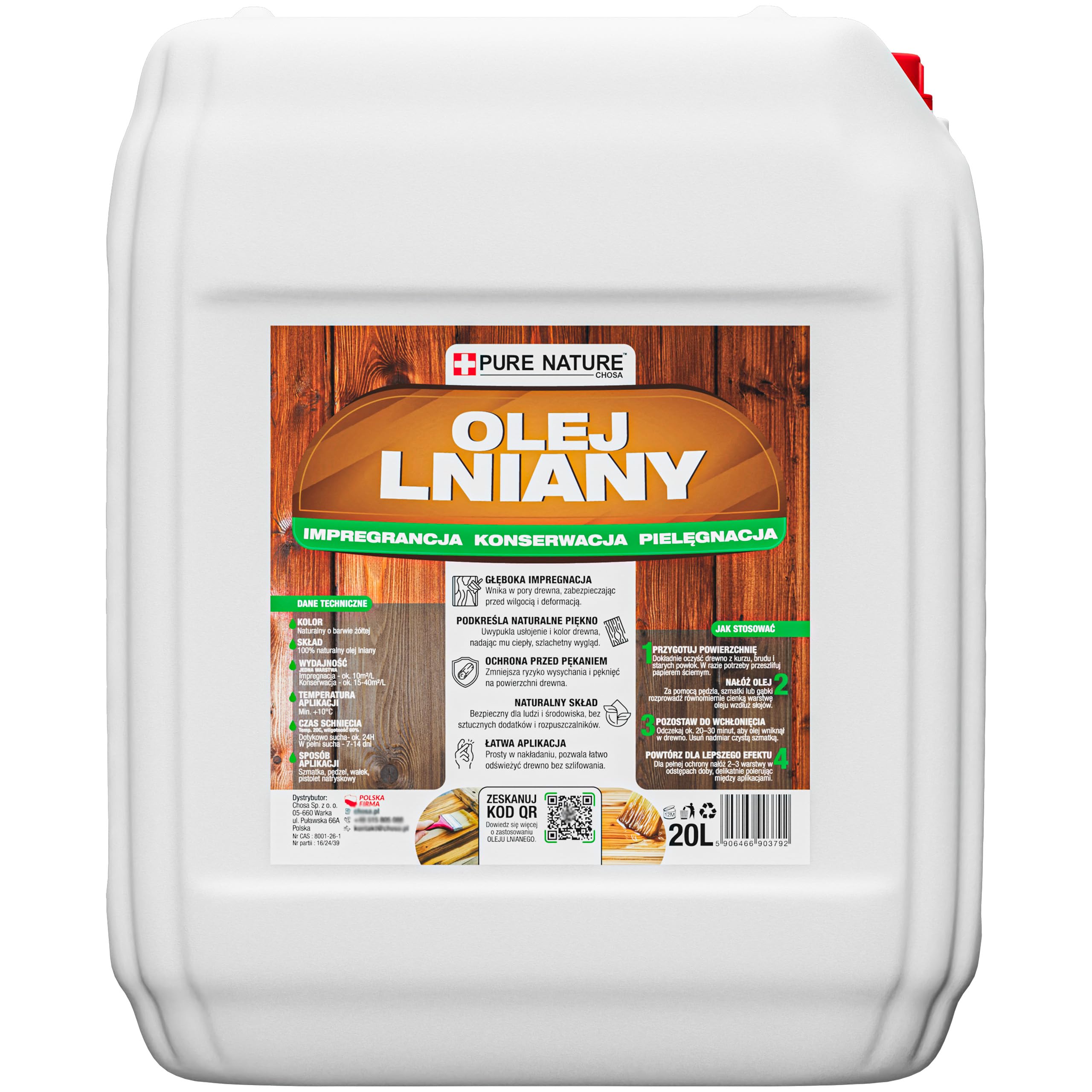 Olej lniany do Drewna – Naturalny Impregnat - Konserwacja Mebli, tarasów, podłóg i altan - Głęboka Ochrona - Podkreśla Słoje - Przedłuża Trwałość